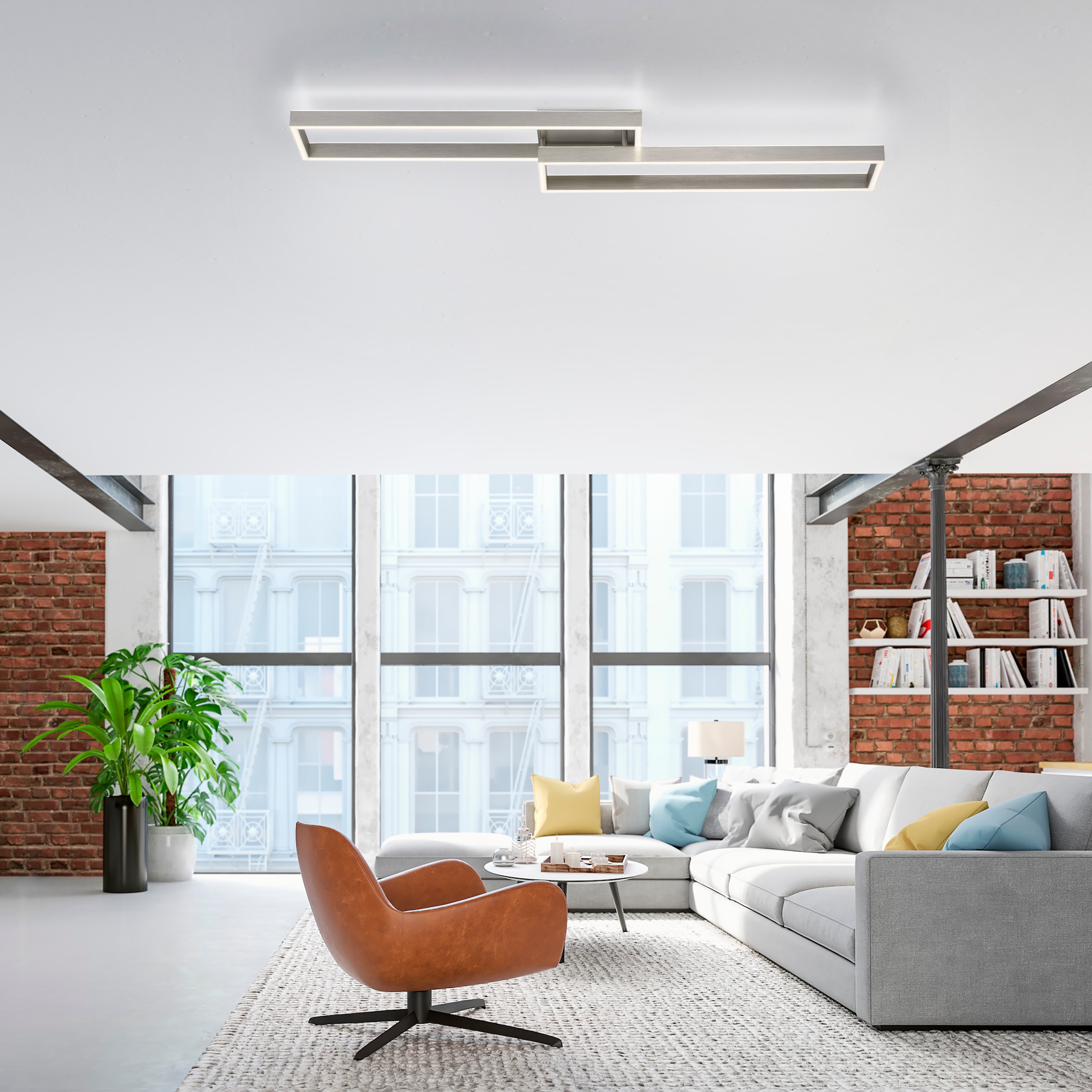 Paul Neuhaus Deckenleuchte »PAAN«, 2 flammig, Leuchtmittel LED-Board-LED-Board | LED fest integriert-LED fest integriert, LED, CCT - über Fernbedienung, Fernbedienung, Funk inkl.