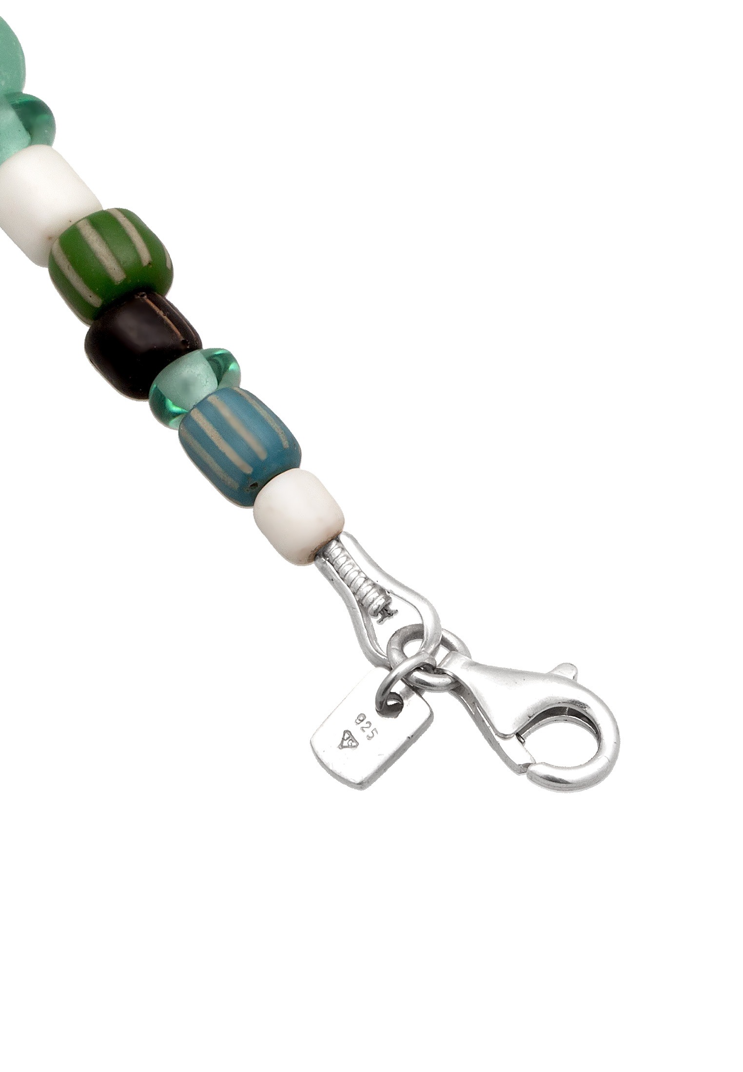 Kuzzoi Silberkette »Halskette Glas Beads Muschelkernperlen Weiß 925 Sterling Silber«