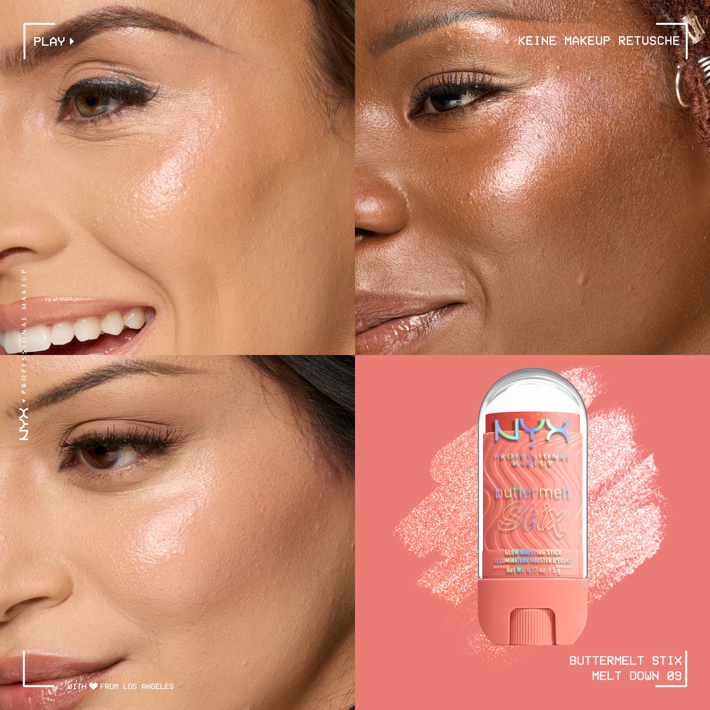 NYX PROFESSIONAL MAKEUP Highlighter »BUTTERMELT STIX GLOW BOOSTING HIGHLIGHTER STICK« mit Cupuaçu- und Kokosnussbutter, für einen ultimativen Glow