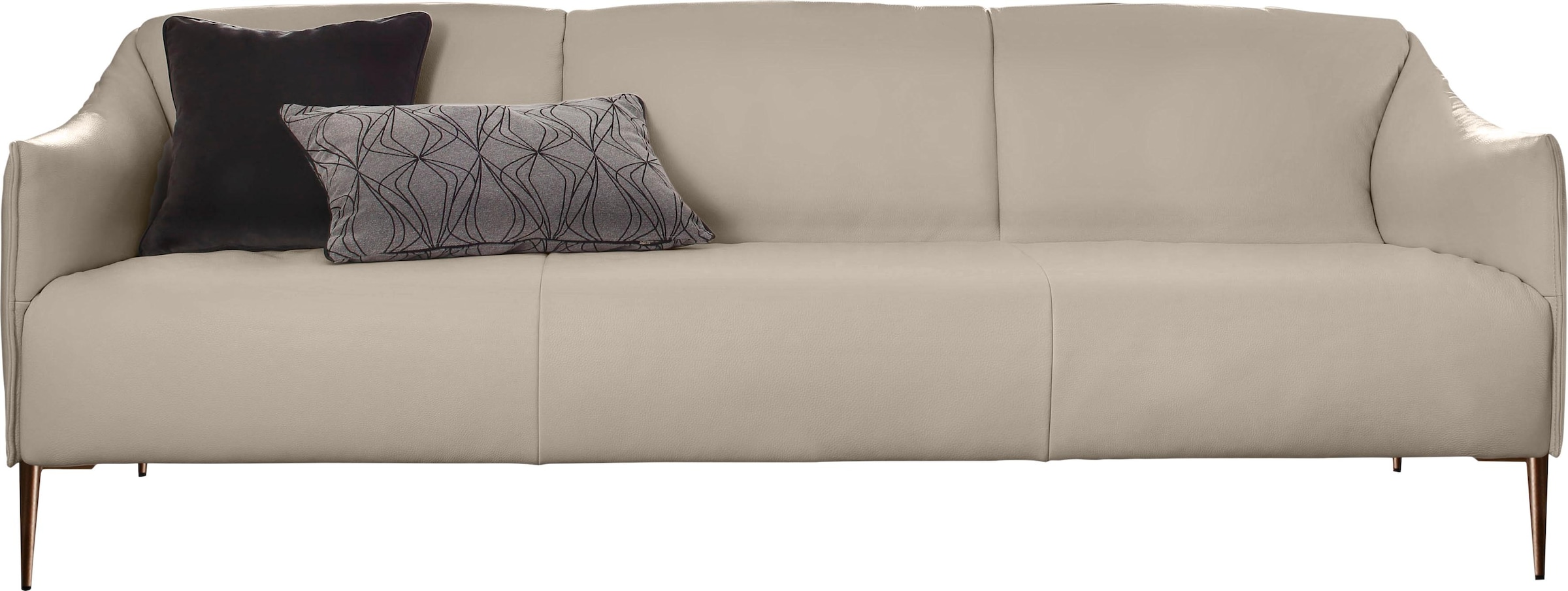 W.SCHILLIG 3-Sitzer »sally Design-Sofa, Loungesofa, bequem, schmale Armlehnen, Breite 224cm« mit Metallfüßen in Bronze pulverbeschichtet, Breite 224 cm