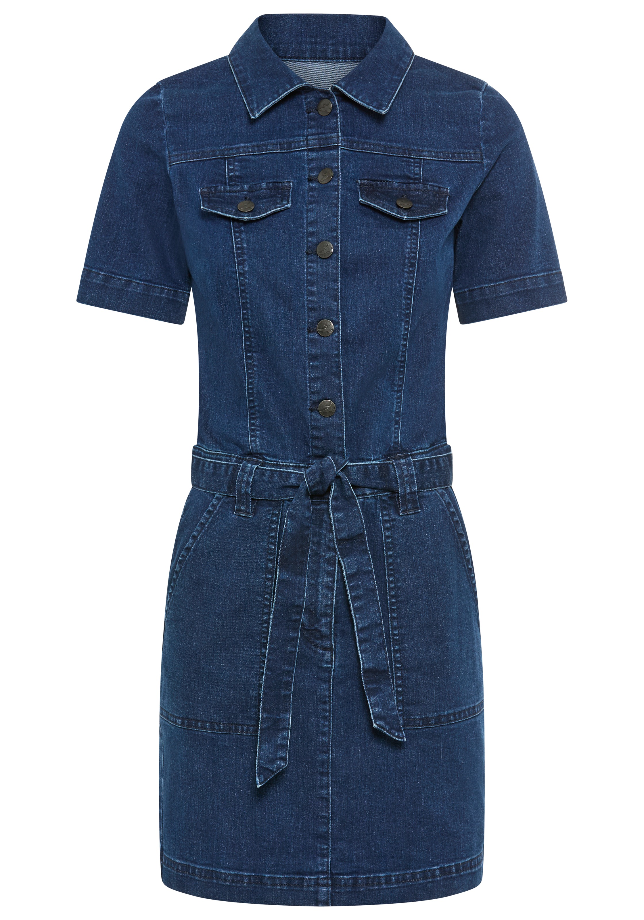Arizona Jeanskleid aufgesetzte Taschen kniefrei, aus elastischer Baumwollmischung, mit aufgesetzten Taschen