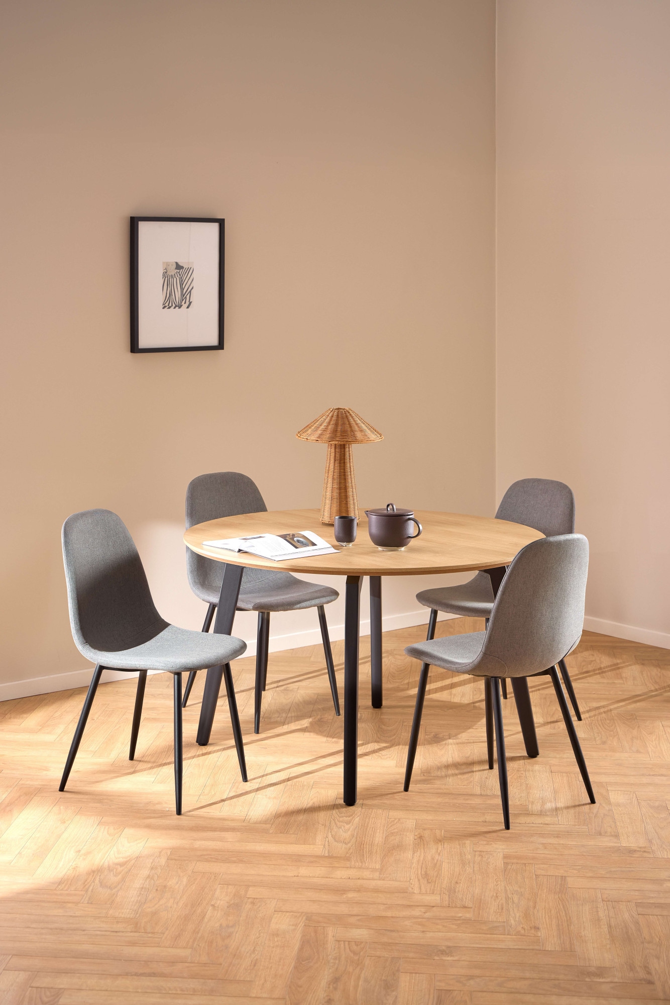 ACTONA GROUP Esszimmer-Set »Essgruppe, Speisetisch mit Wohnzimmerstühlen«, (Set, 5 St., 1x Tisch + 4x Stühle), 1x Tisch + 4x Stühle