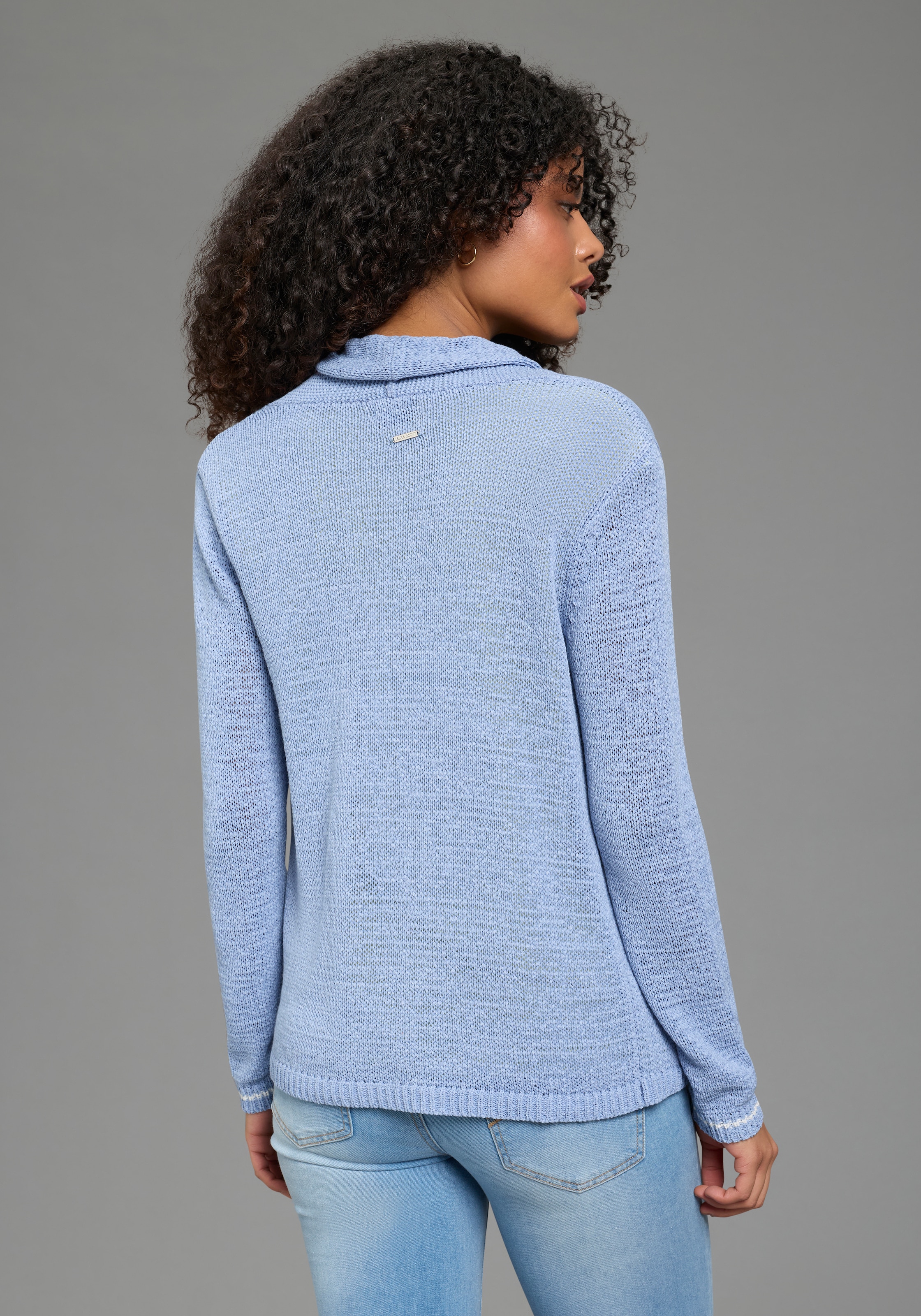 Laura Scott Strickjacke mit lässigem Schalkragen, figurumspielende Passform