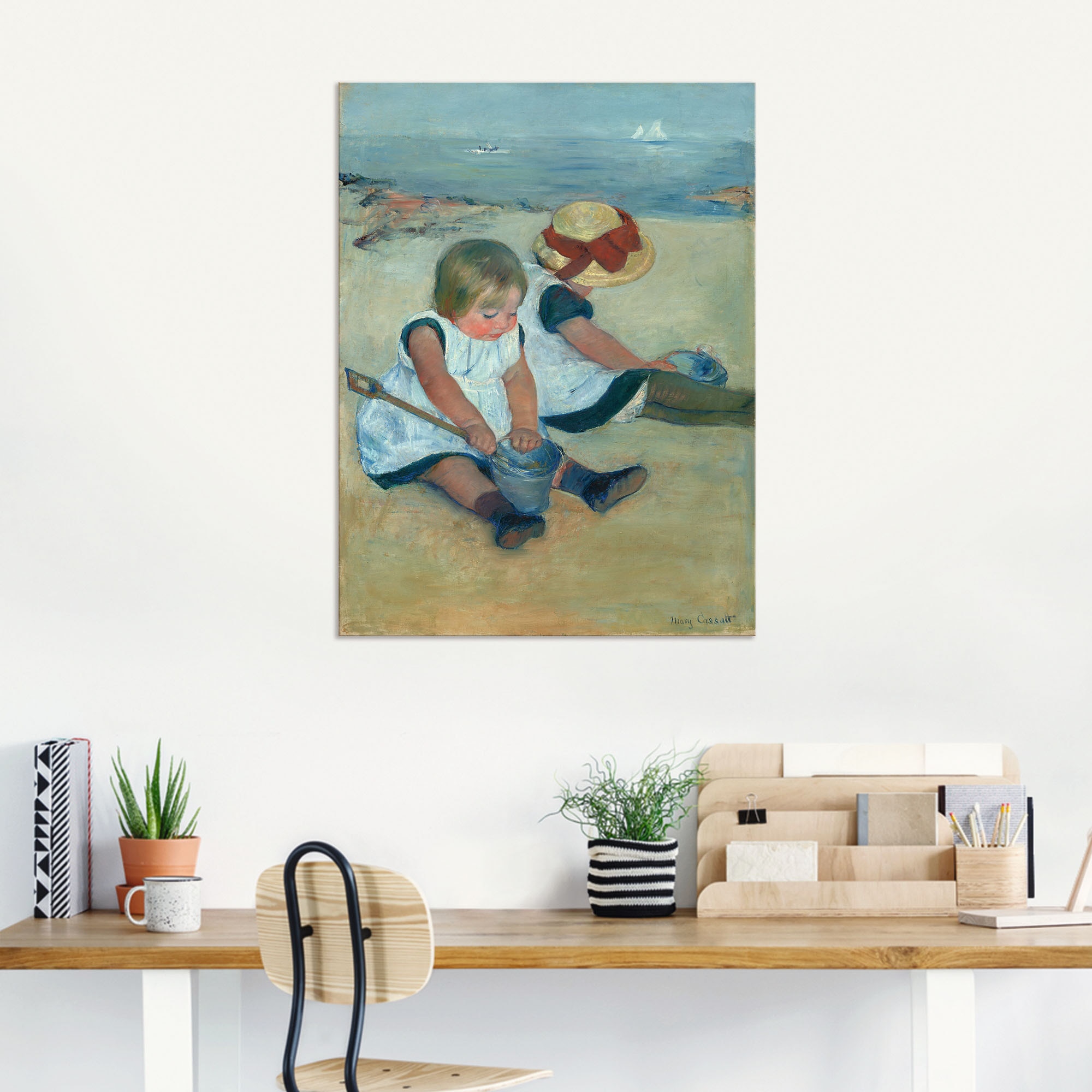 Artland Wandbild »Spielende Kinder am Strand. 1884«, Bilder von Kindern, (1 St.), als Alubild, Leinwandbild, Wandaufkleber oder Poster in versch. Größen