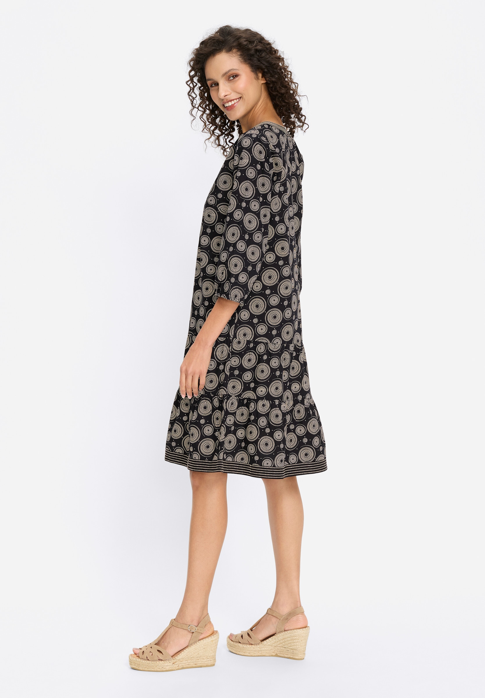 heine Druckkleid »Druck-Kleid Druckkleid in ausgestellter A-Form« Ohne Taschen