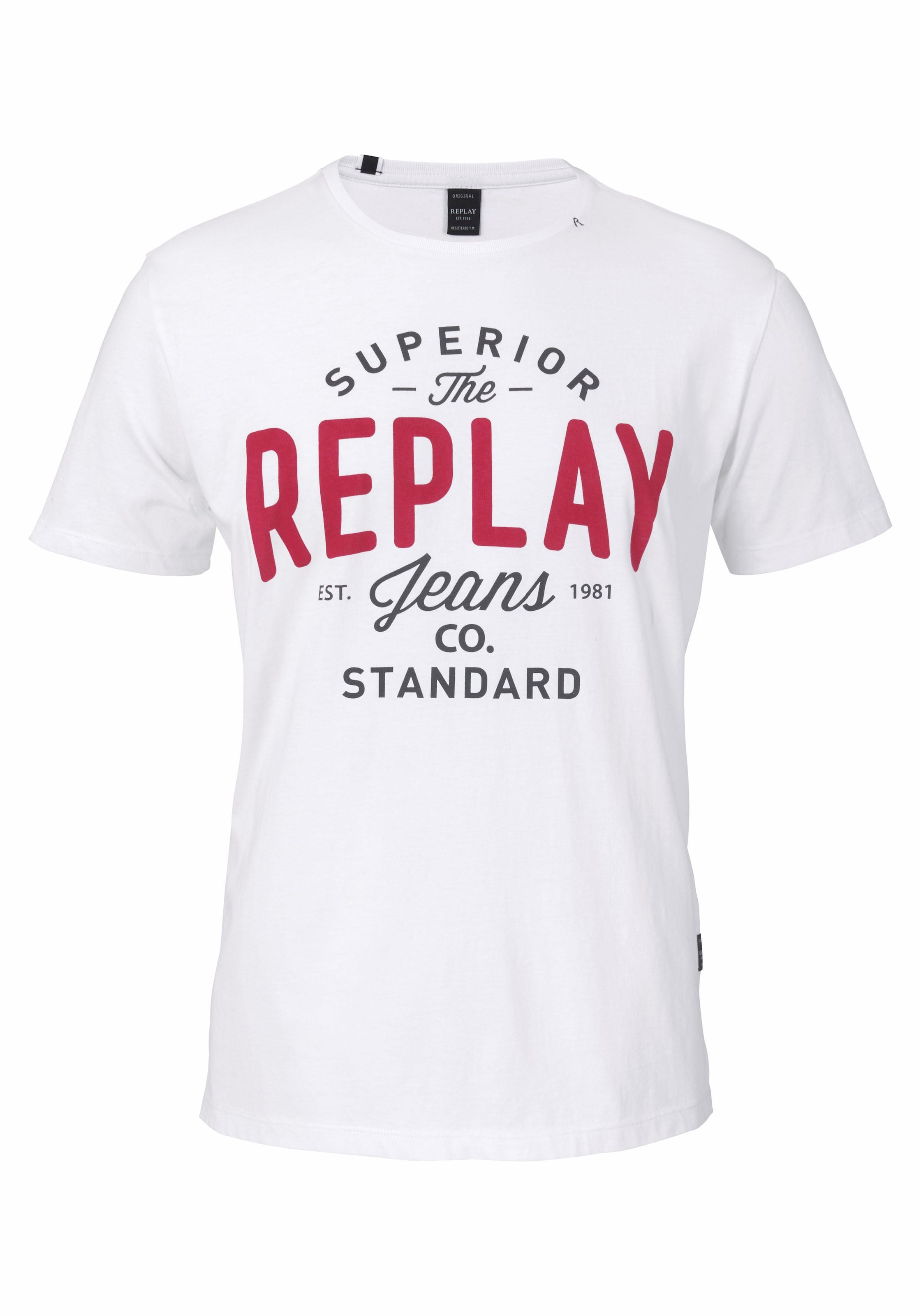 Replay T-Shirt, mit Markendruck