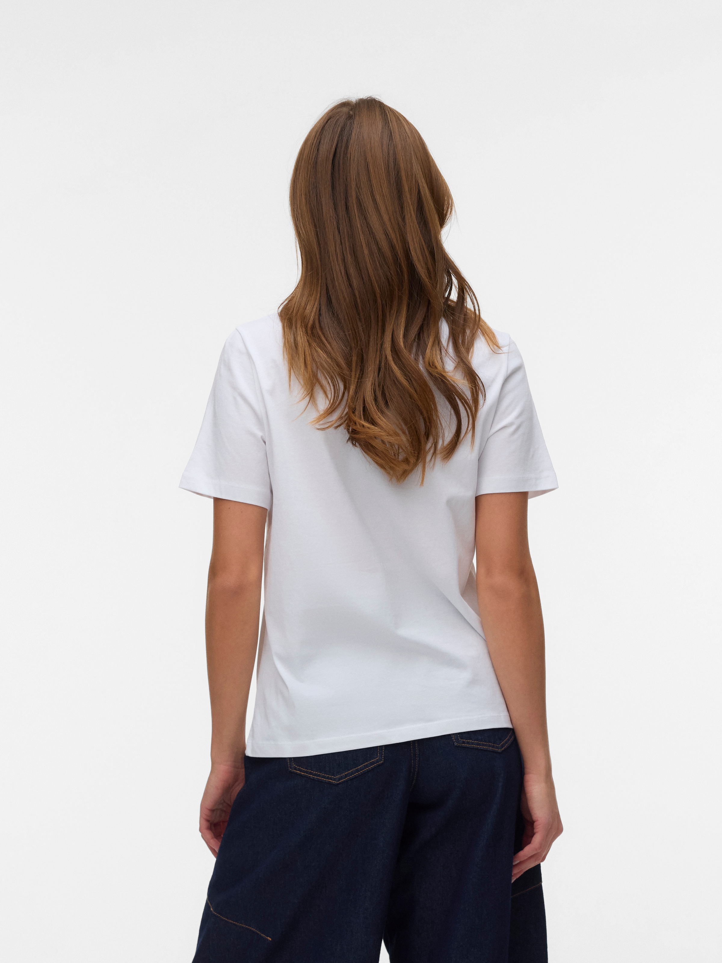 Vero Moda Kurzarmshirt »VMPAULINA SS V-NECK T-SHIRT JRS NOOS« Baumwolle