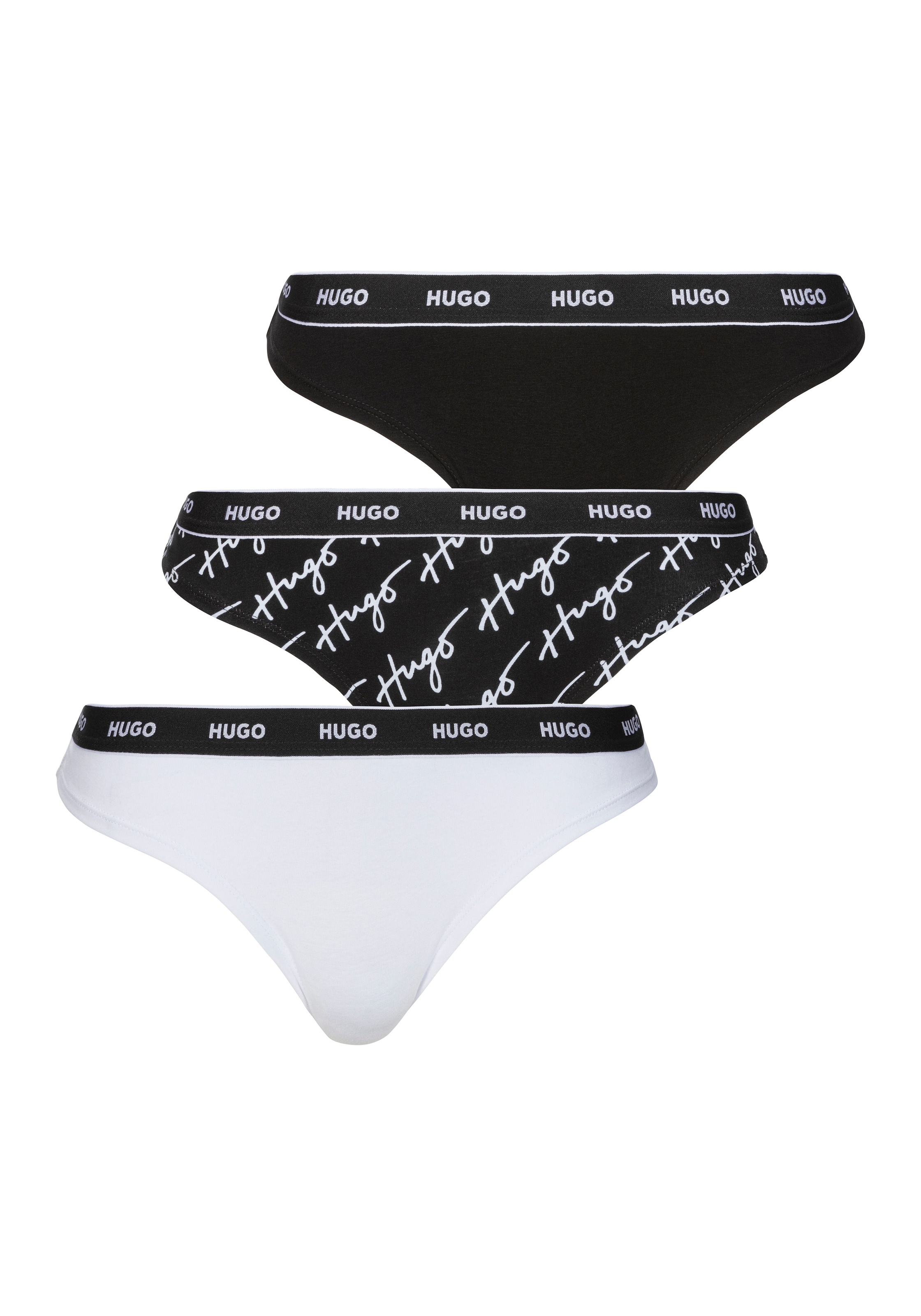 HUGO Underwear String »TRIPLET THONG DESIGN«, (Set, 3 St., 3), mit Logobund