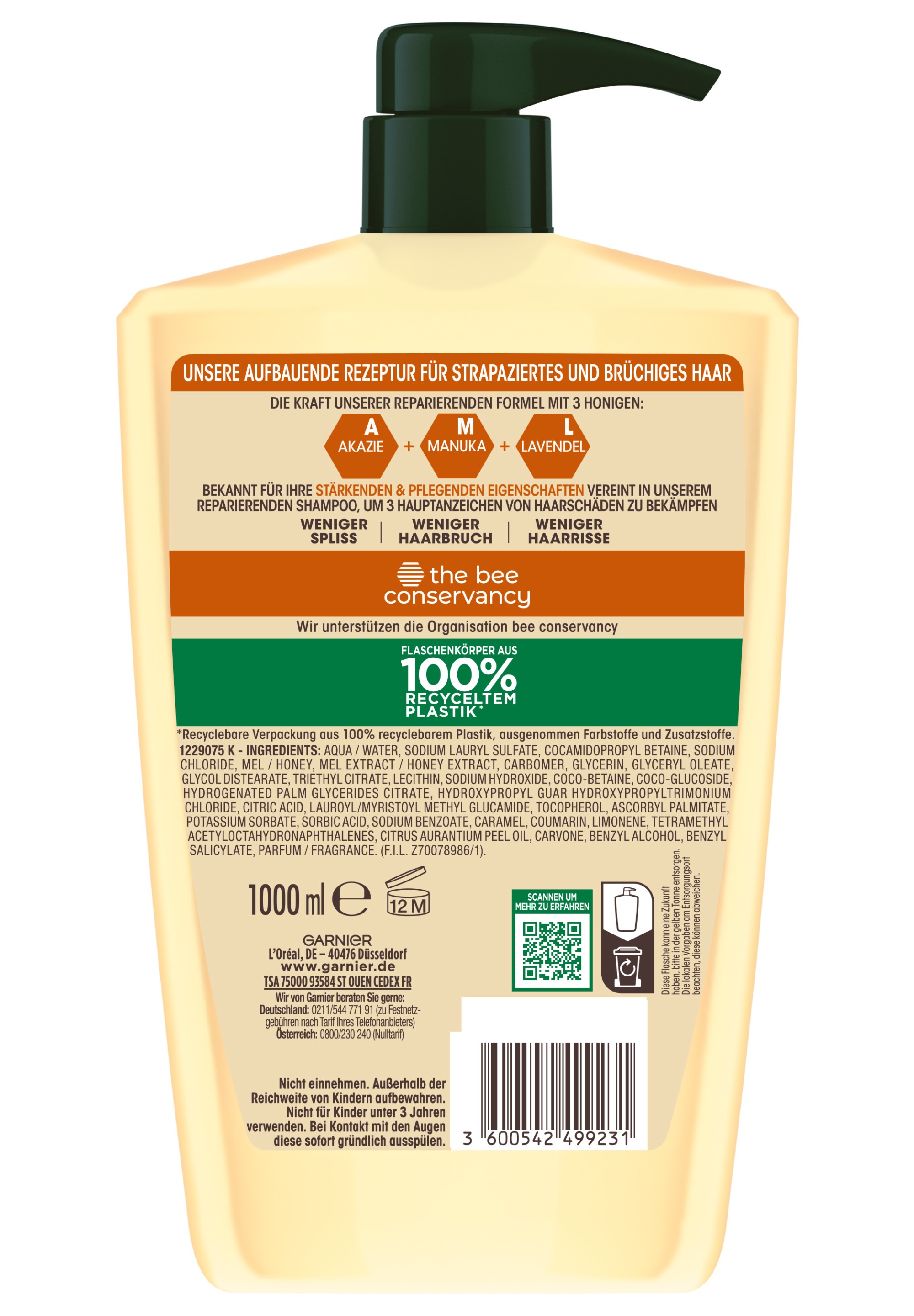 GARNIER Haarshampoo »GARNIER WAHRE SCHÄTZE REPARIERENDES SHAMPOO« Honig Schätze