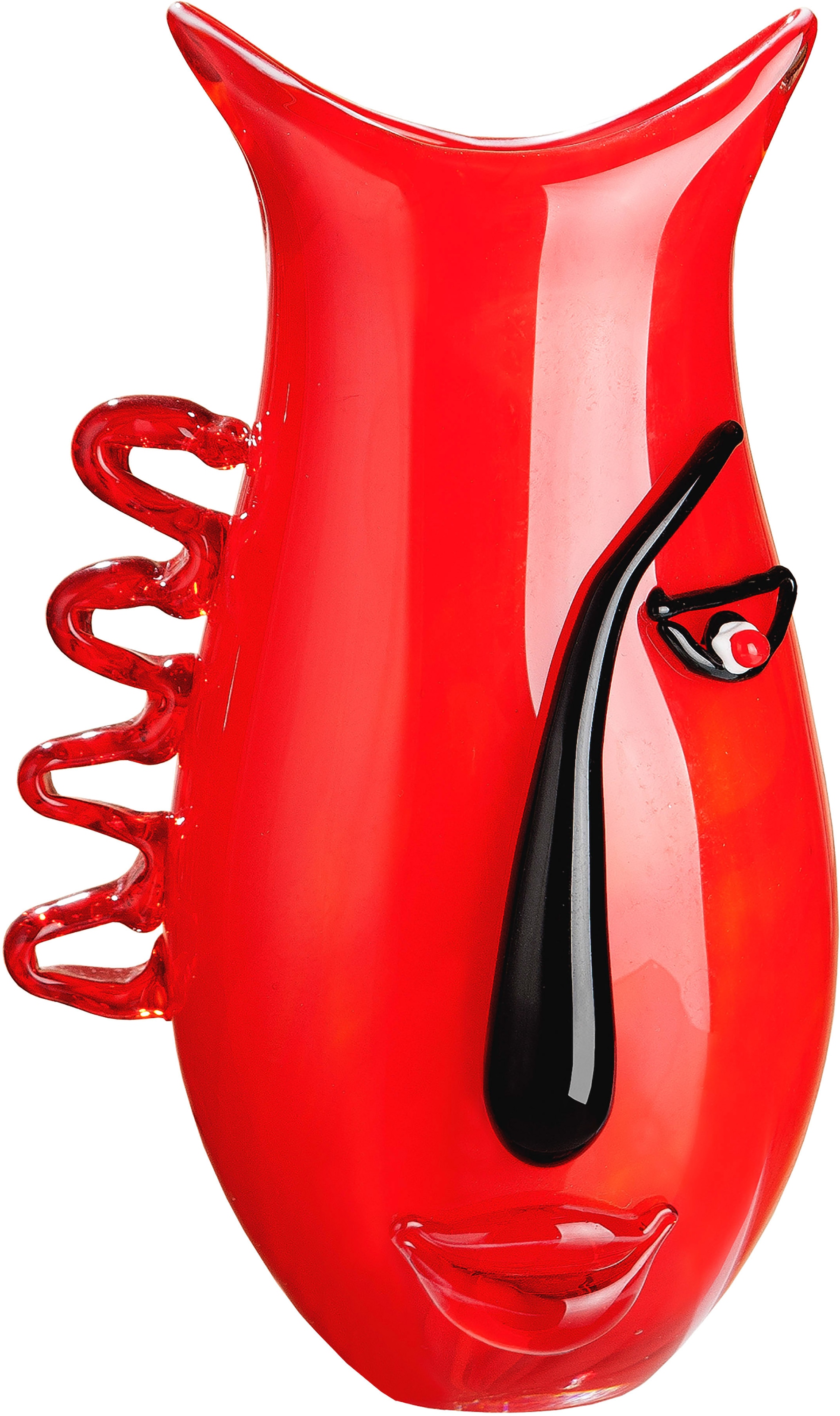 GILDE GLAS art Tischvase »Red Vista«, (1 St.), aus Glas, Höhe ca. 33 cm