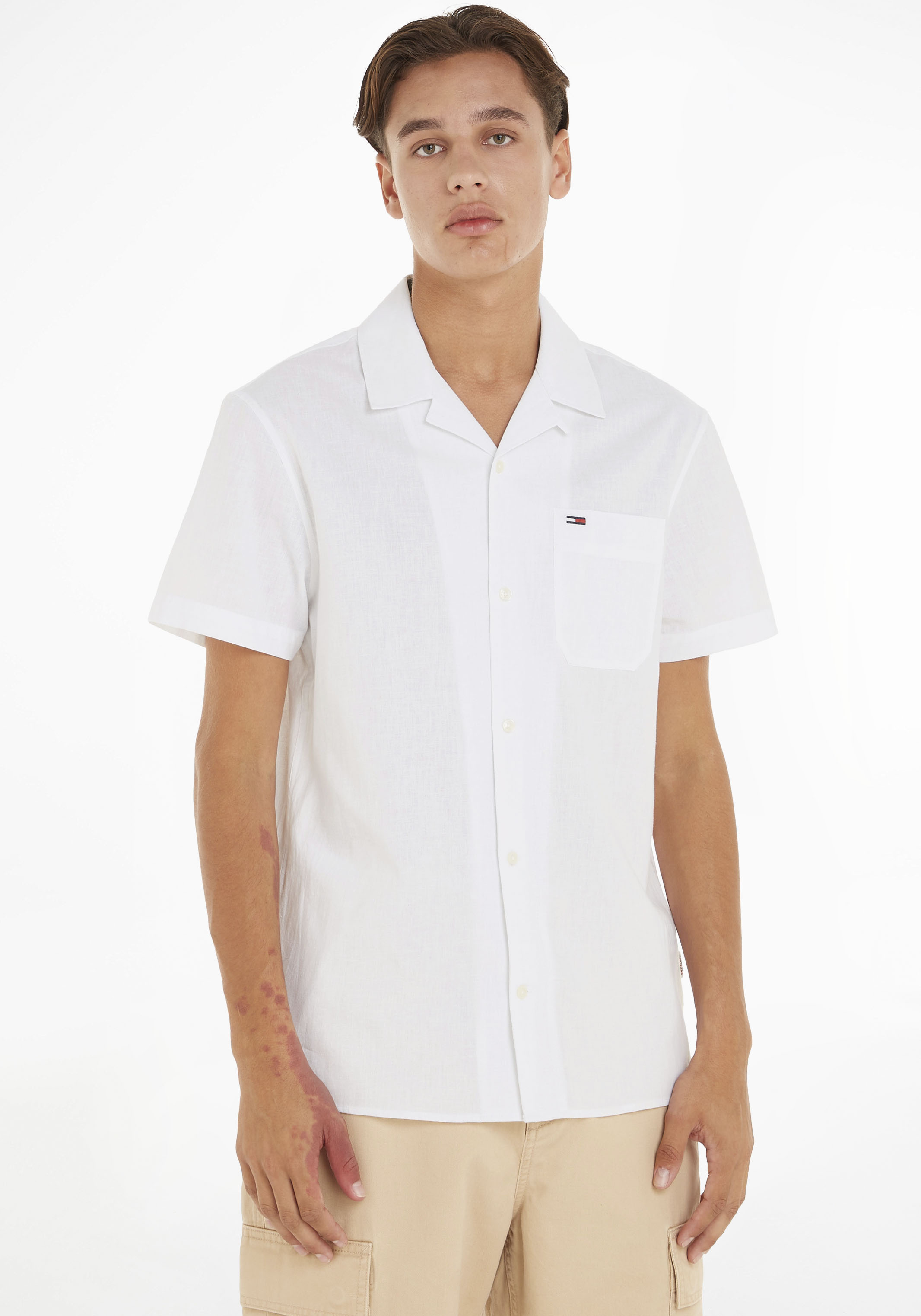 Leinenhemd »TJM CLSC LINEN CAMP SHIRT«, mit Brusttasche