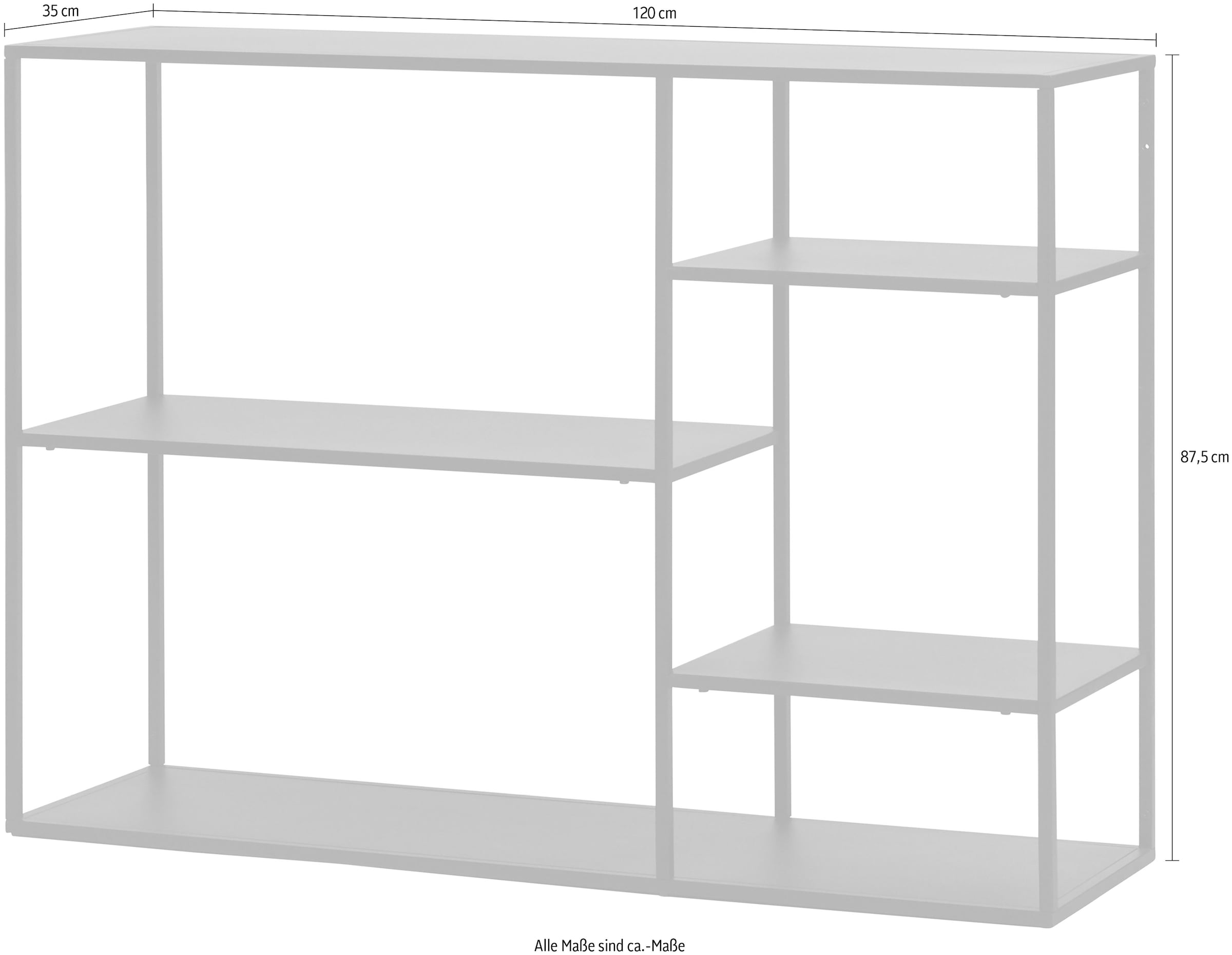 WOOOD Regal »June«, viele Ablagemöglichkeiten, aus Metall, Breite 120 cm