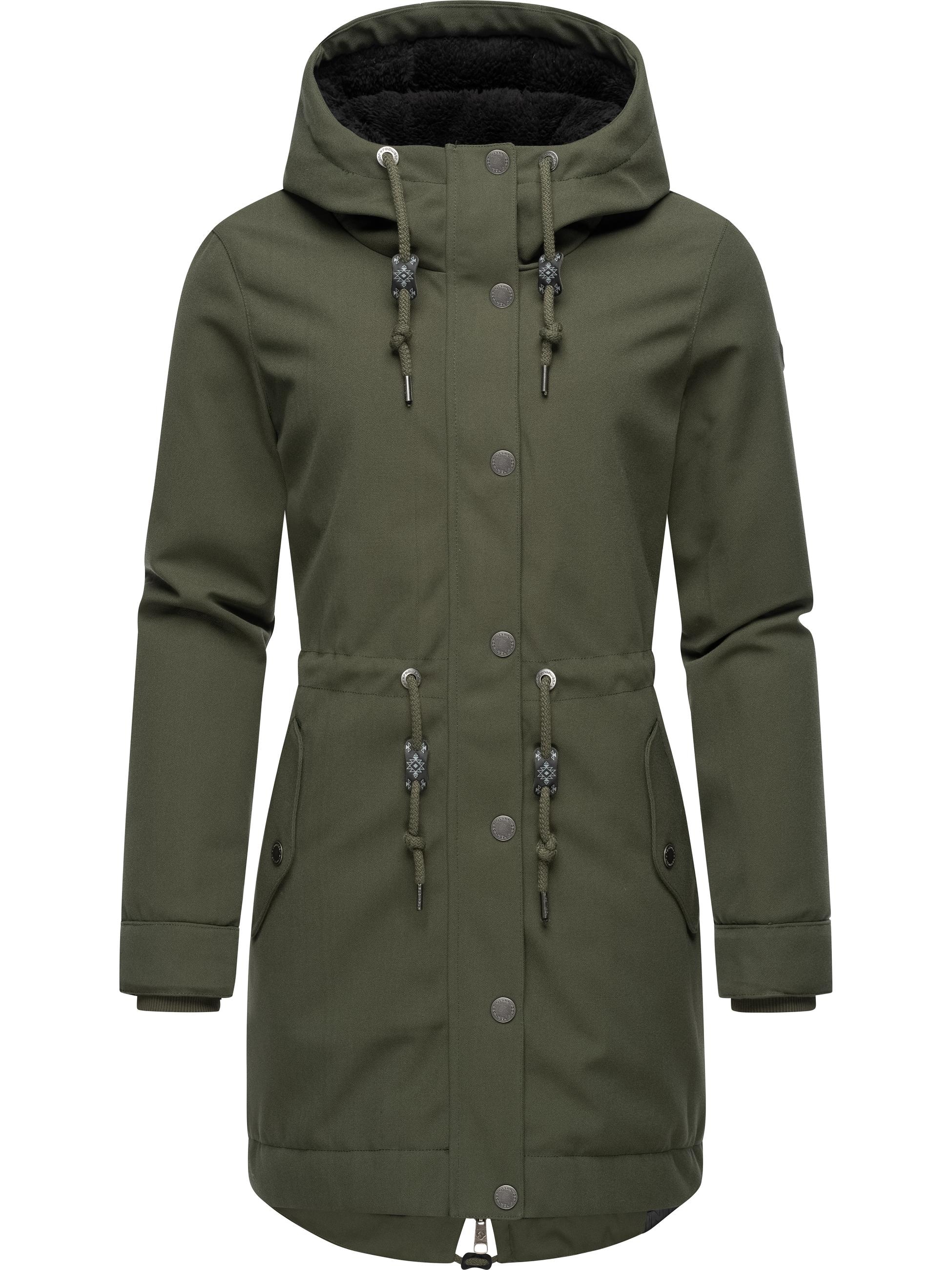 Ragwear Parka »Kurzmantel Canny Canvas«, mit Kapuze, Wasserdichter Damen Wintermantel mit Kapuze