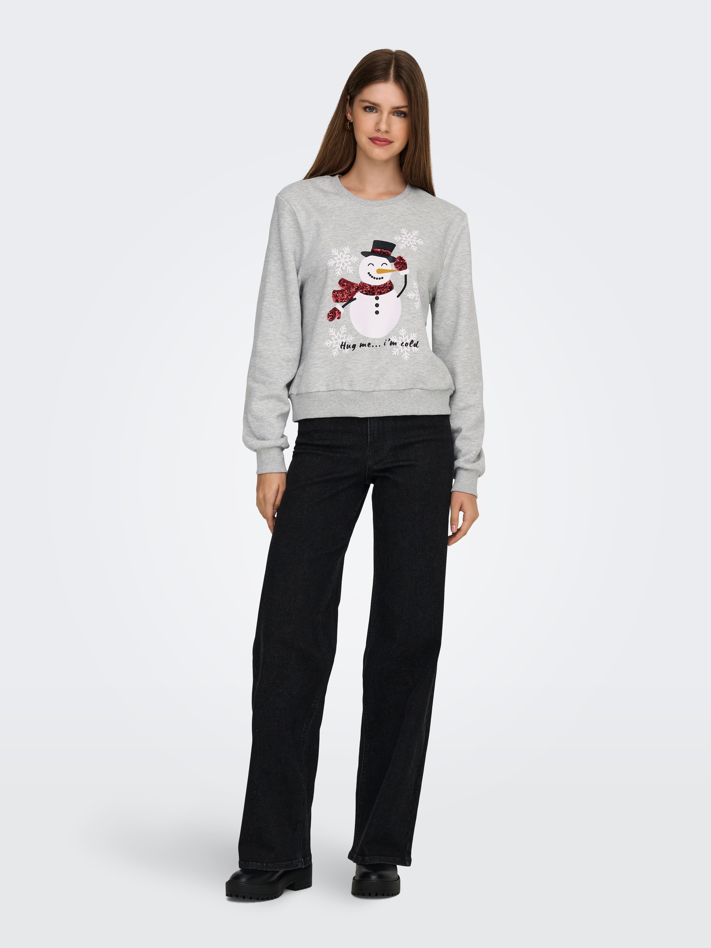 ONLY Weihnachtssweatshirt »ONLYDA XMAS L/S O-NECK BOX SWT«, mit verschiedenen Weihnachtsmotiven
