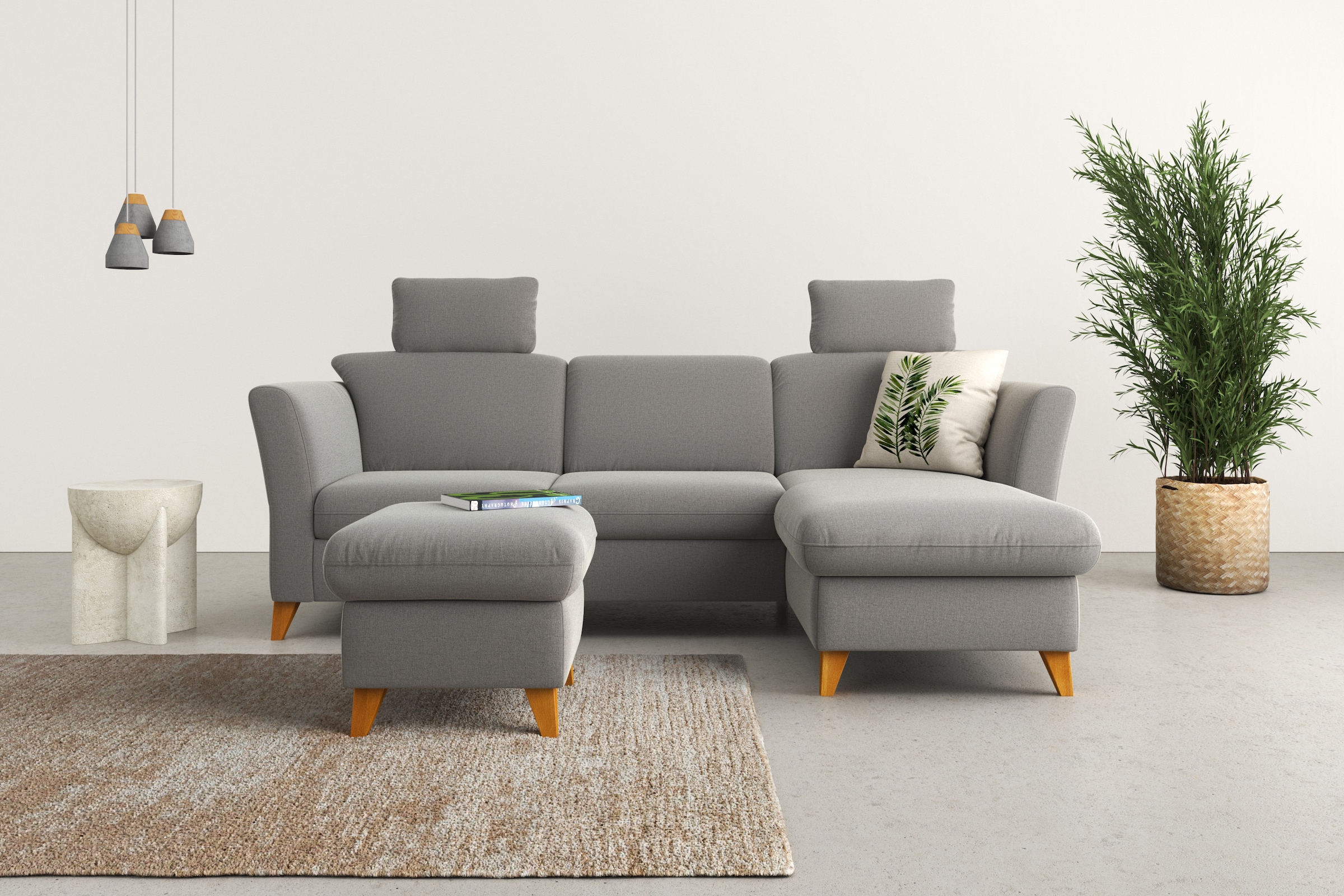 Home affaire Ecksofa »Trelleborg L-Form«, Federkern-Polsterung, wahlweise mit Bettfunktion und Bettkasten