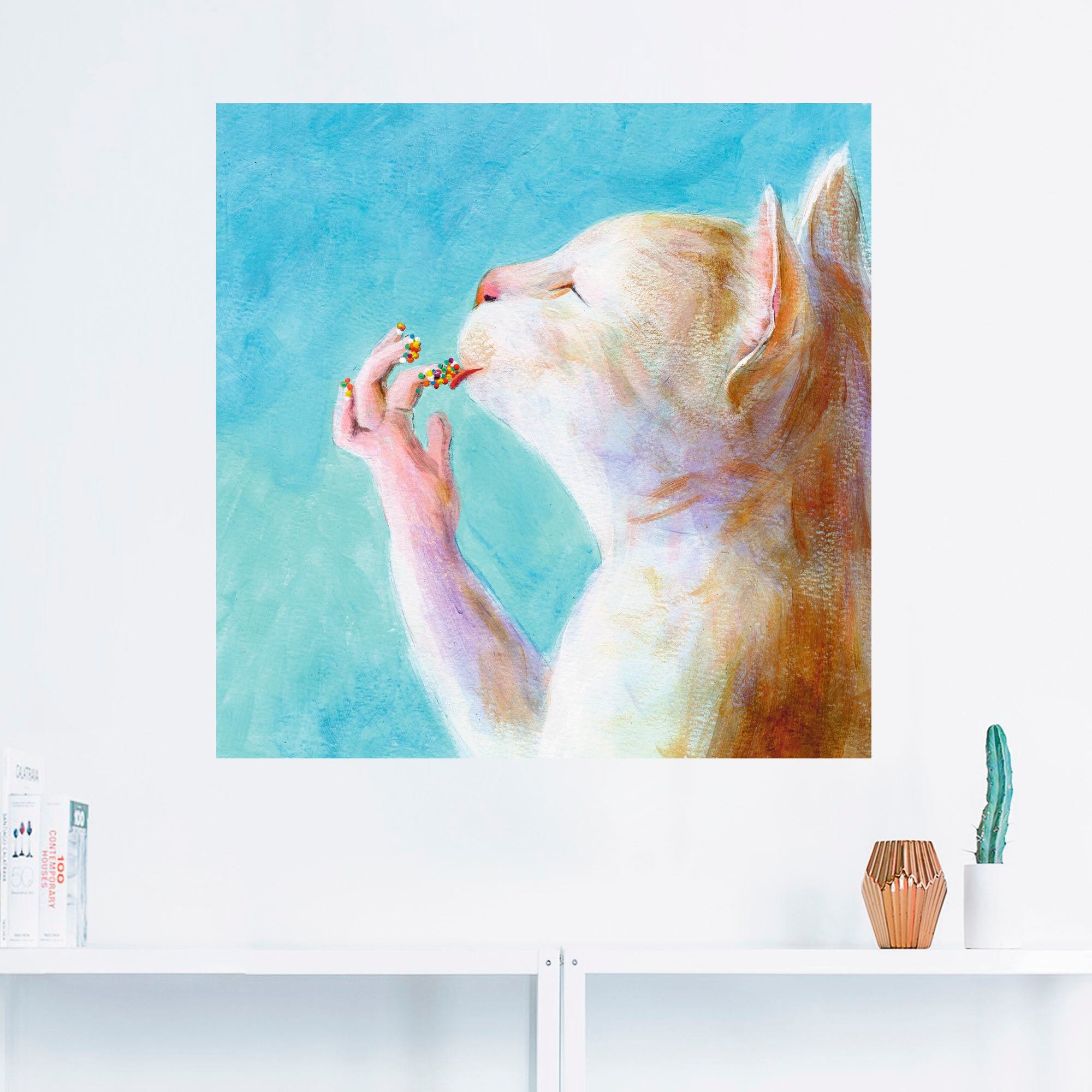 Artland Wandbild »Naschkatze«, Haustiere, (1 St.), als Leinwandbild, Poster, Wandaufkleber in verschied. Größen