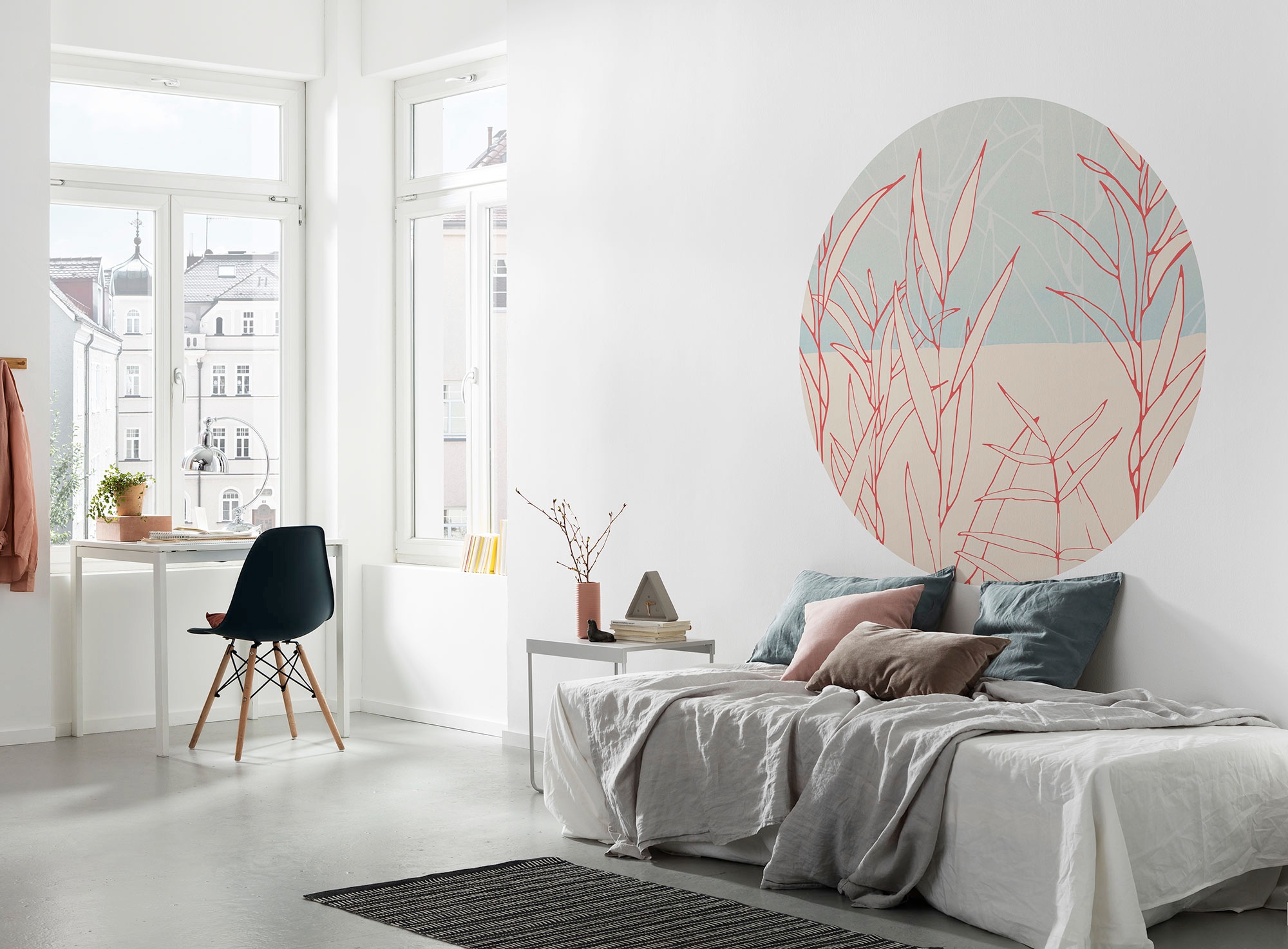 Komar Fototapete »Vlies selbstklebend - Gräser - Größe 125 x 125 cm«, bedruckt, Wohnzimmer, Schlafzimmer