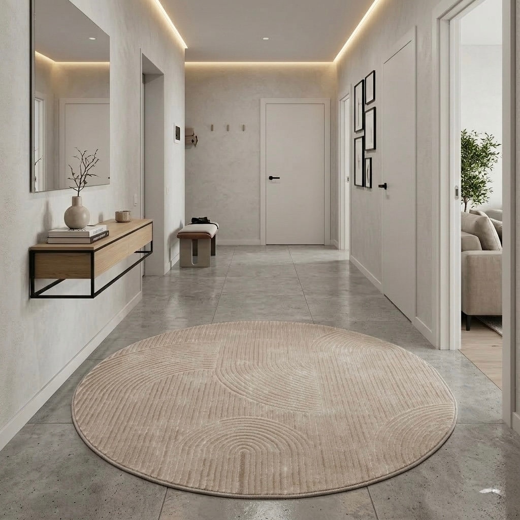 Sehrazat Teppich »Moda 1100 , auch als Läufer« rund 11 mm Höhe Kurzflor, grafisches Hoch Tief  Muster, Wohnzimmer