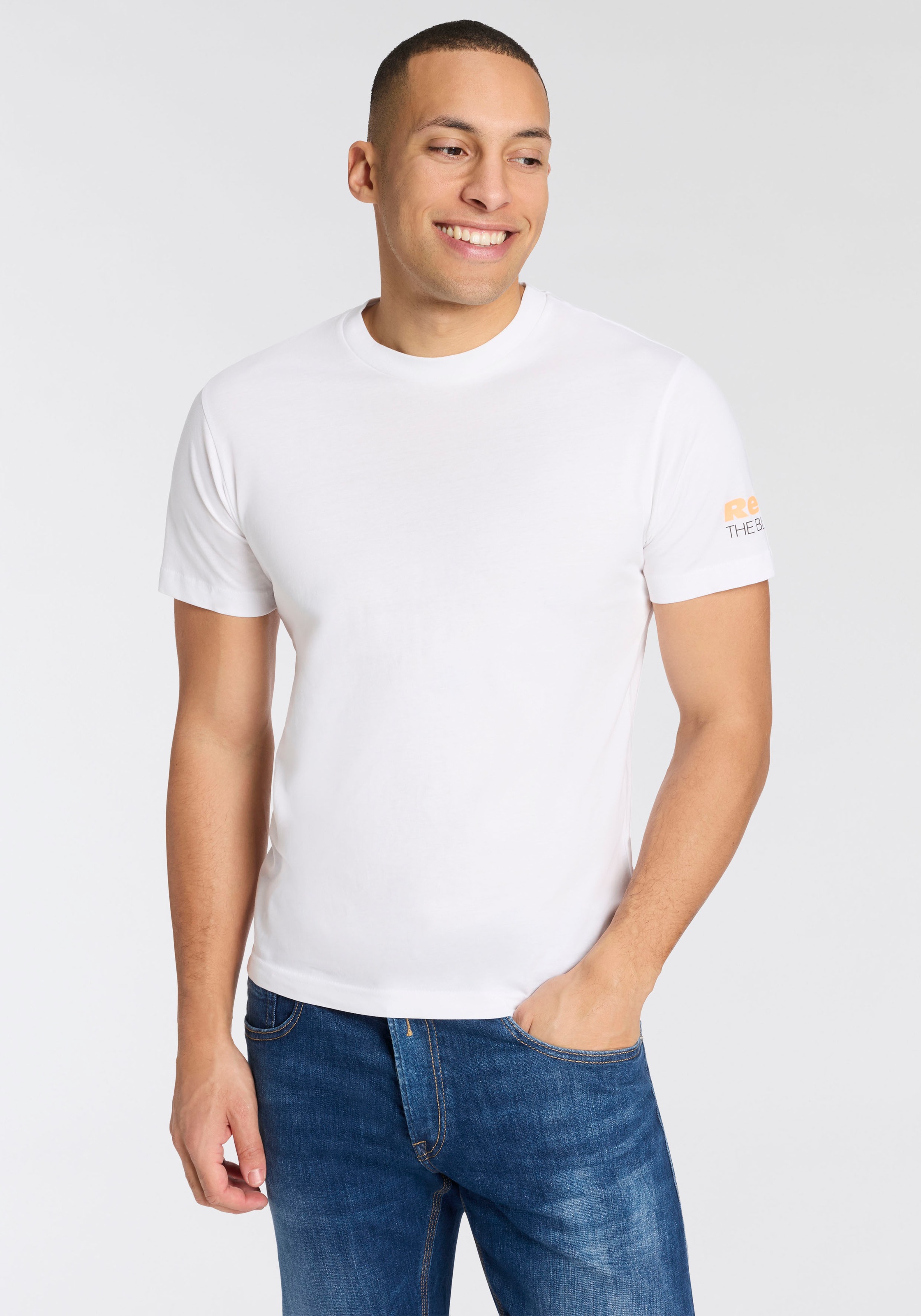 Replay T-Shirt Replaydruck am Ärmelabschluss