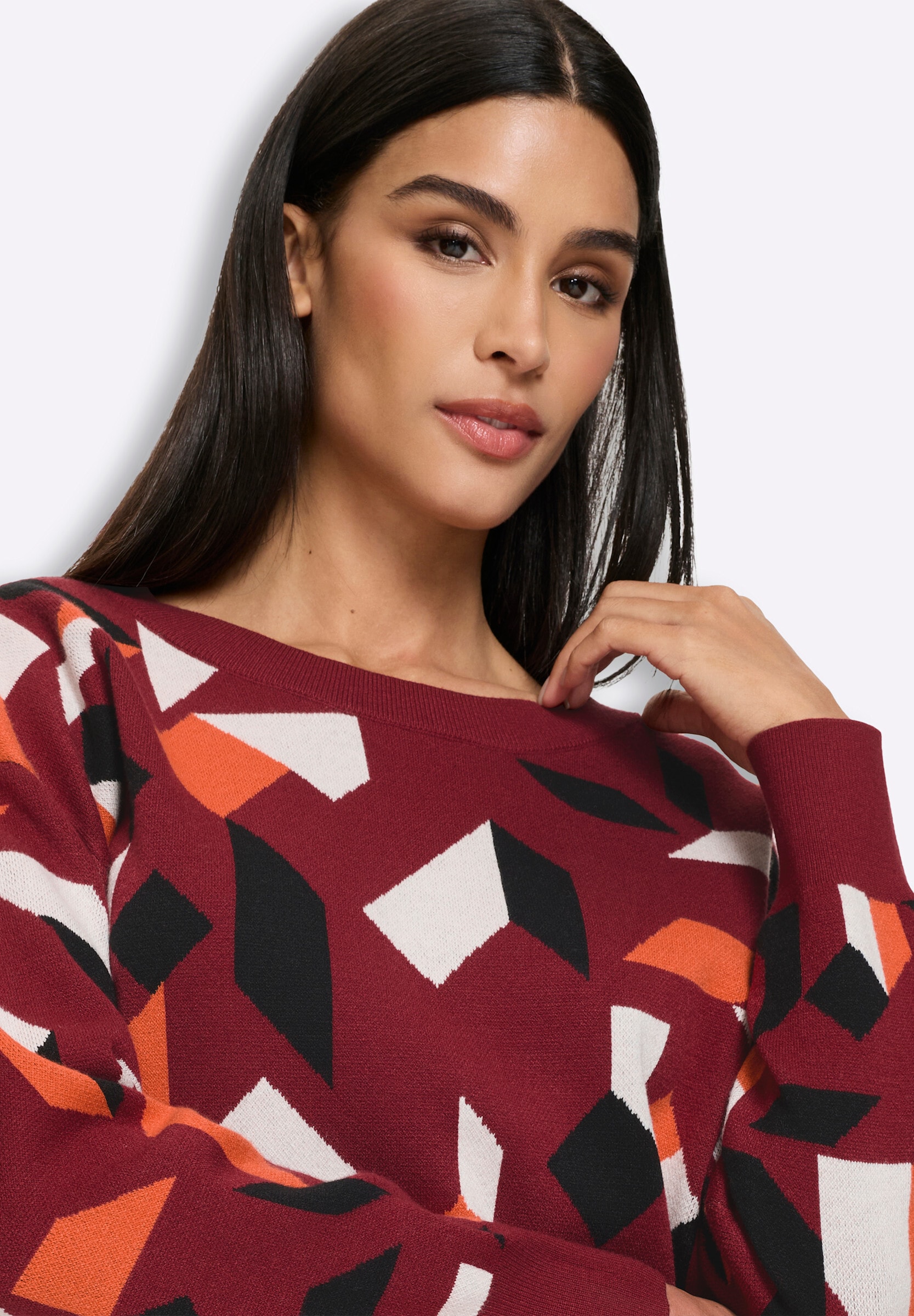heine Strickpullover »Longpullover Longpullover mit Grafikmuster«