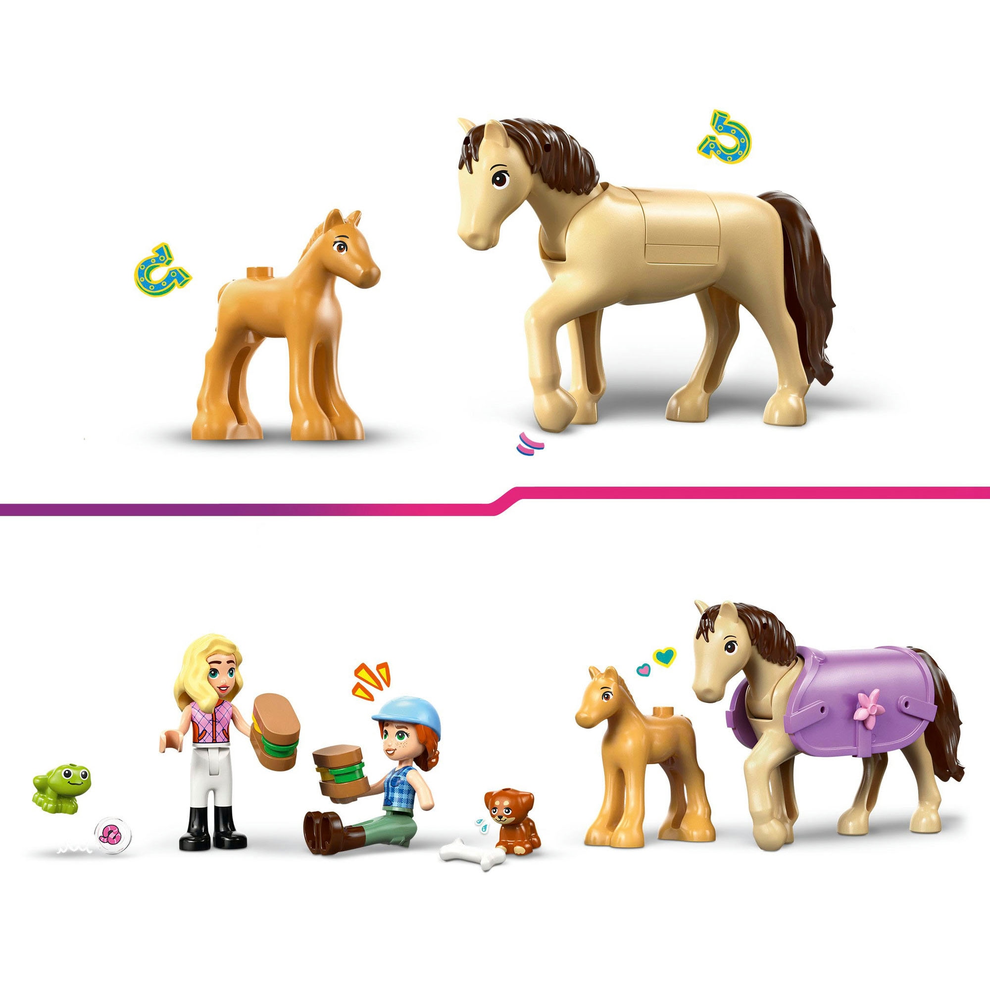 LEGO® Konstruktionsspielsteine »Pferd und Fohlen mit Pferdeanhänger (42695), LEGO Friends«