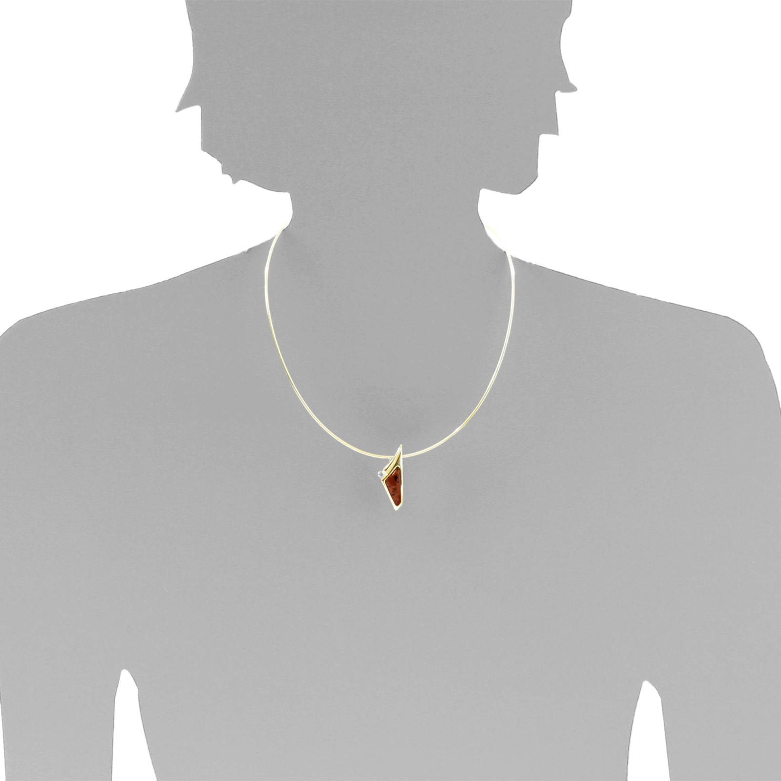 OSTSEE-SCHMUCK Kettenanhänger »- Gleiter-Agneta - Gold 333/000 - Bernstein/Zirk.«