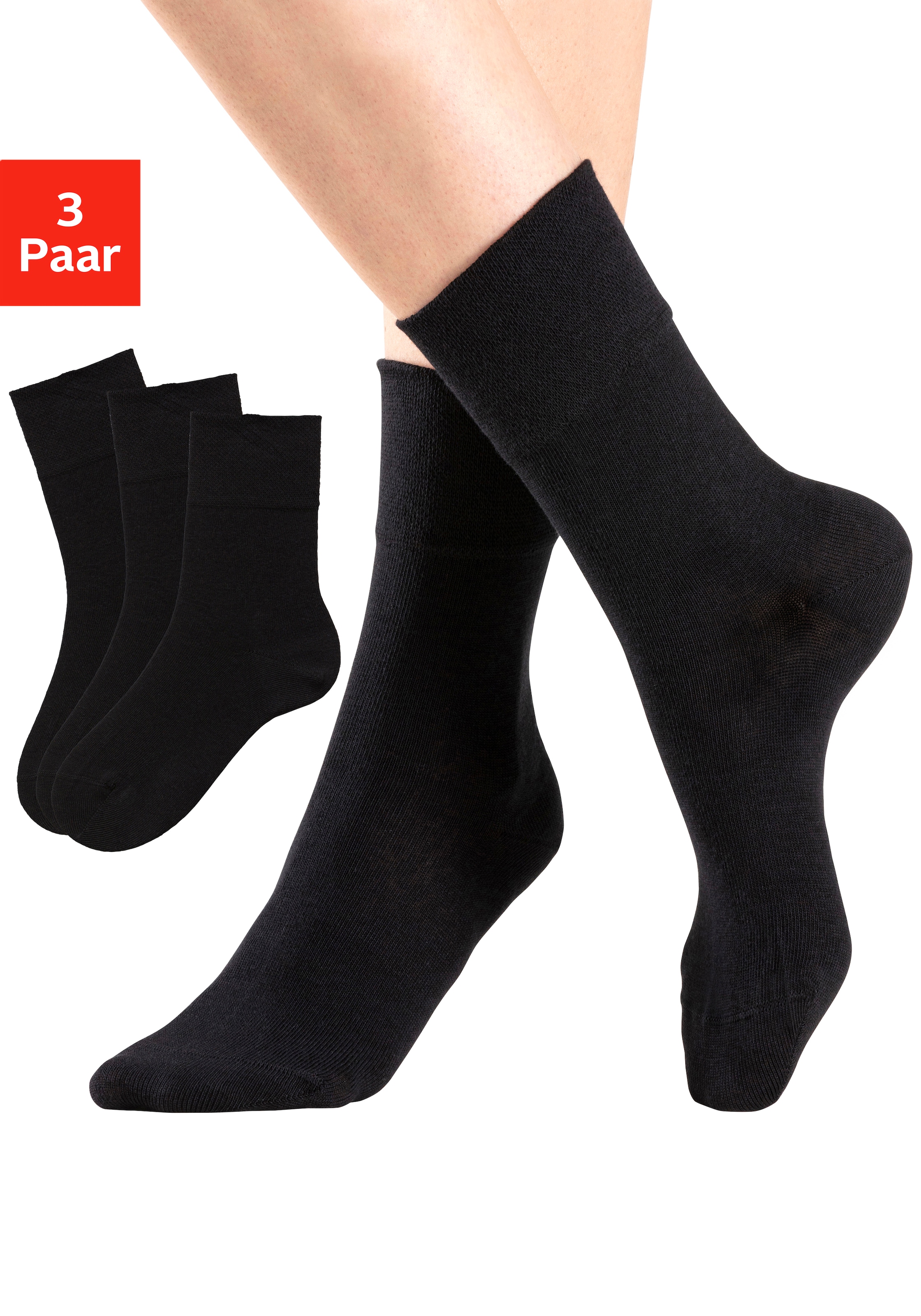 H.I.S Damen Socken Packung in schwarz, Größe 43-46