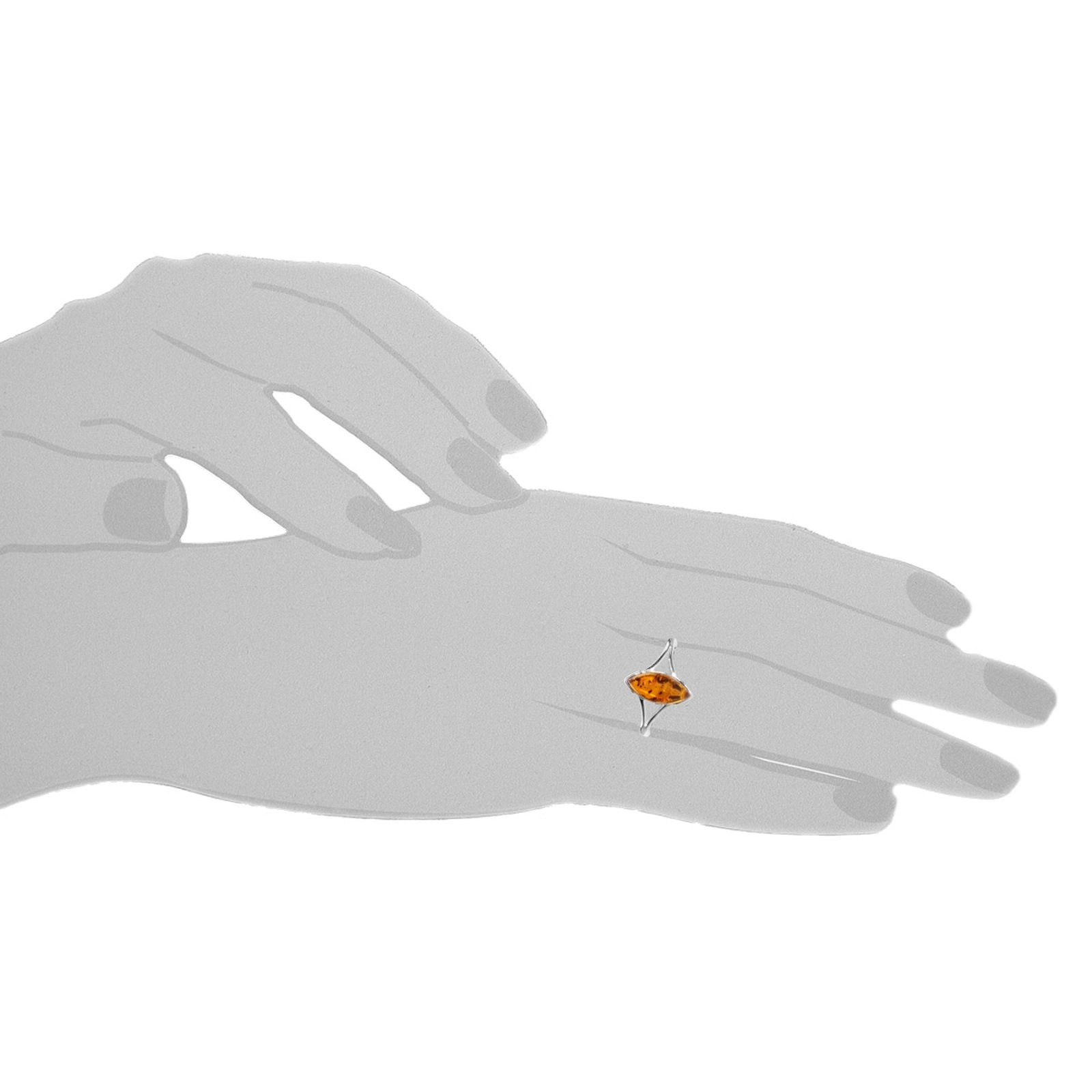 OSTSEE-SCHMUCK Fingerring »- Amalia - Silber 925/000 - Bernstein«