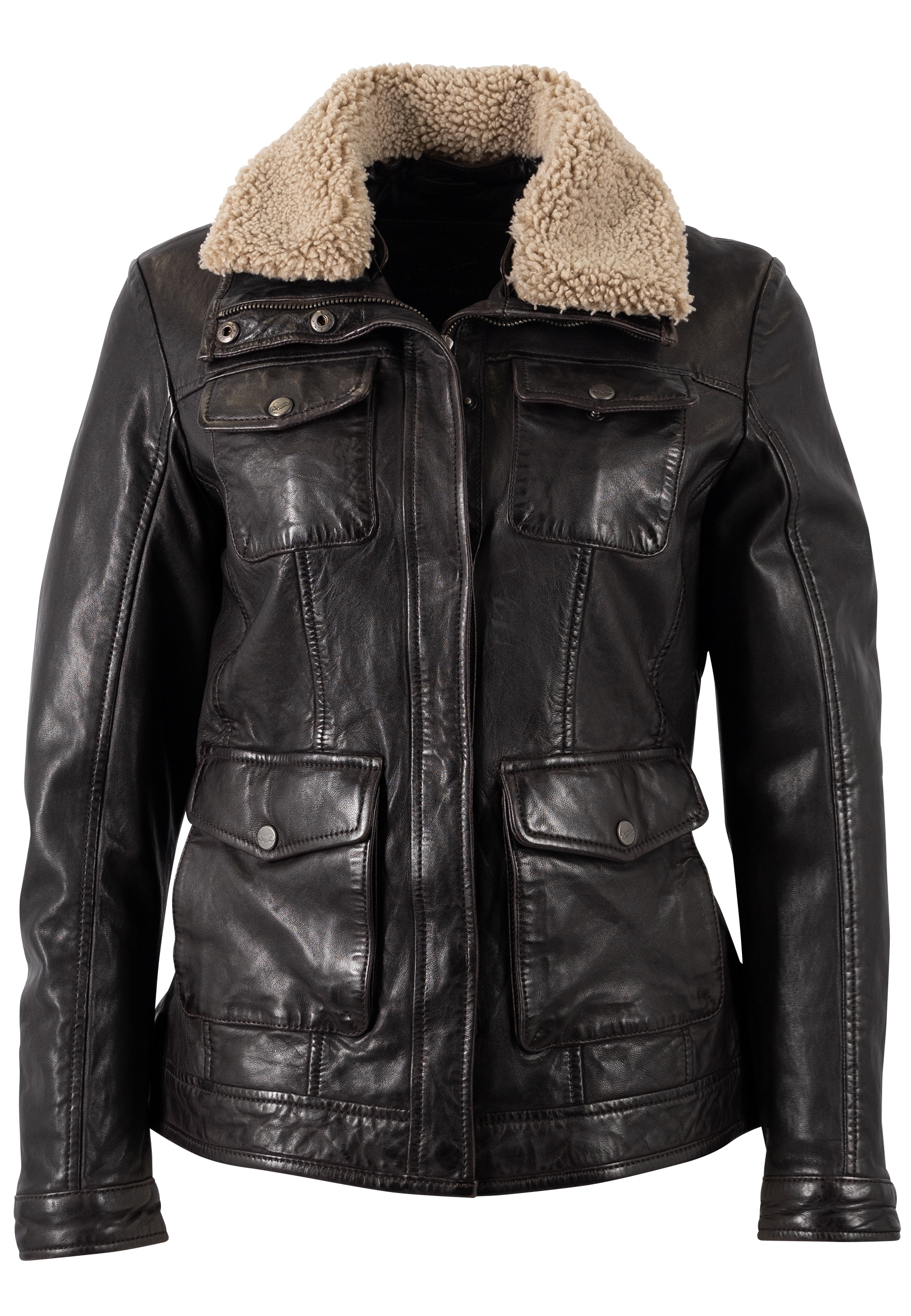 Mauritius Lederjacke »MWBriselle« mit Teddyfell-Kragen