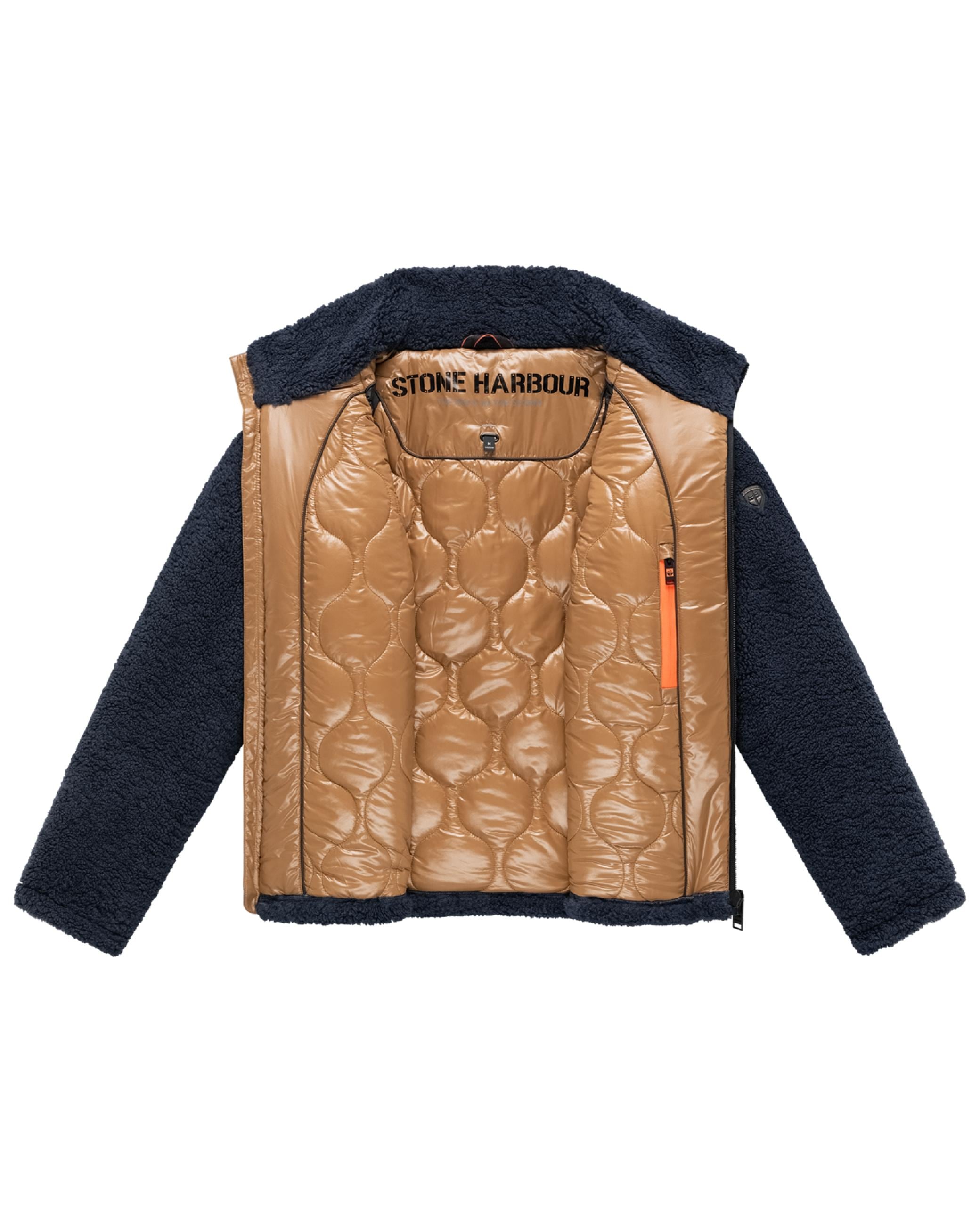 Stone Harbour Plüschjacke »Plüschjacke Sorees XX« ohne Kapuze Warme Herren Winterjacke aus weichem Teddy-Fleece