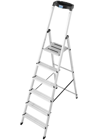 KRAUSE Stehleiter »Safety«, Aluminium, 1x6 Stufen, Arbeitshöhe ca. 325 cm kaufen
