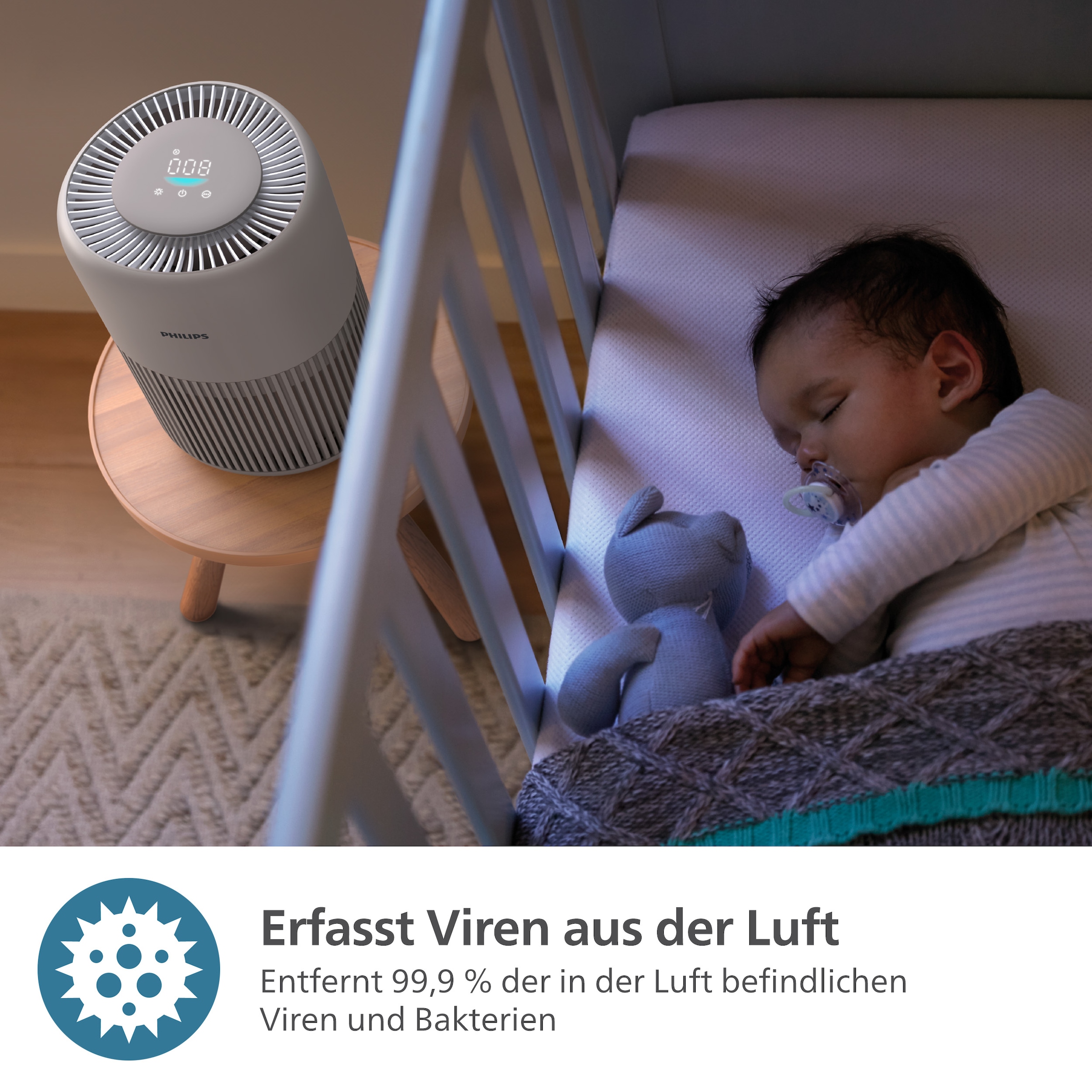 Philips Luftreiniger »AC0921/14 PureProtect Mini 900 Series, Luftreinigungsrate 250 m³/h«, für 65 m² Räume, 2-Schichten-HEPA-Filtersystem, leise