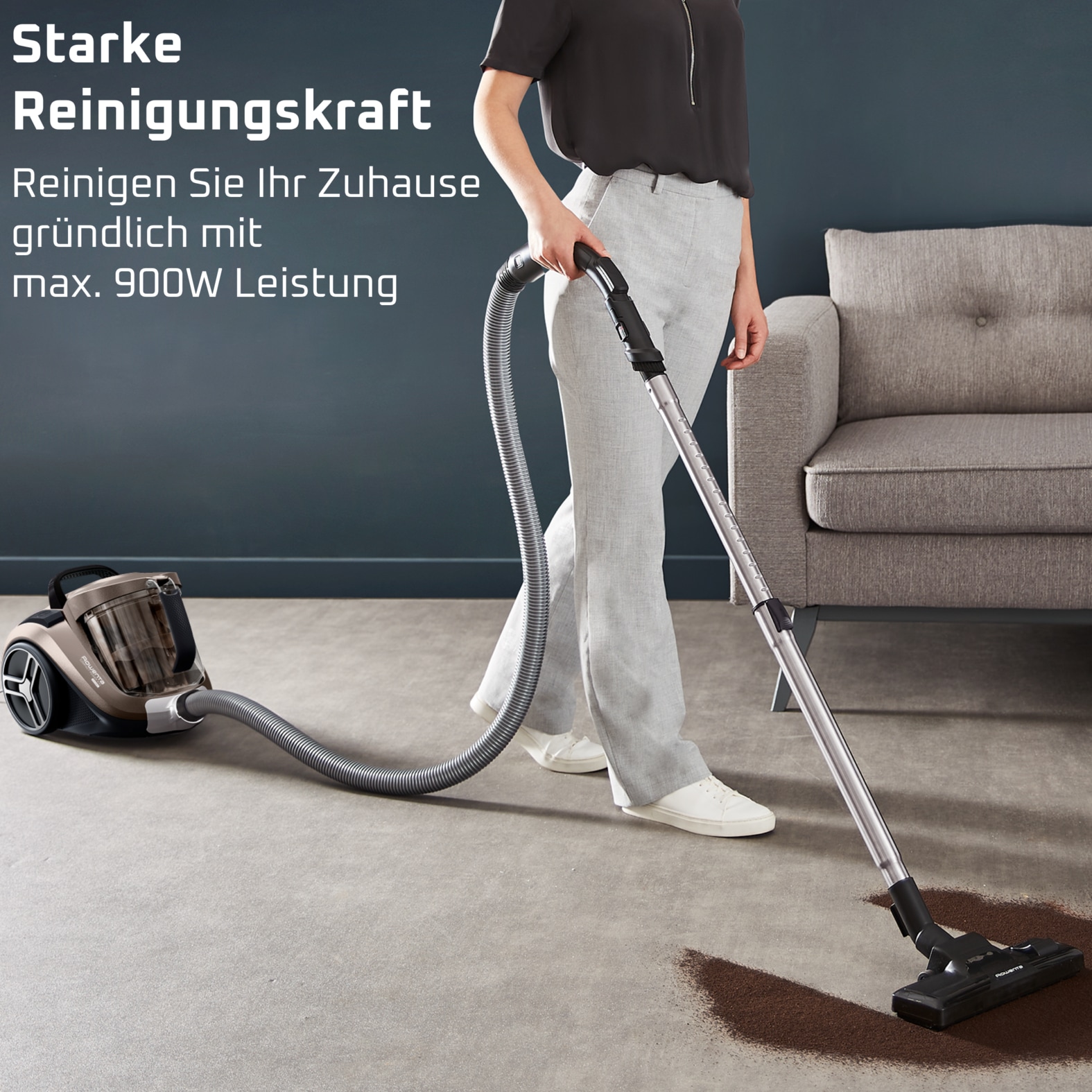 Rowenta Bodenstaubsauger »RO4B50 Compact Power XXL Animal« 900 W beutellos hohe Saugleistung, leicht & kompakt, Staubbehältervolumen 2,5 Liter