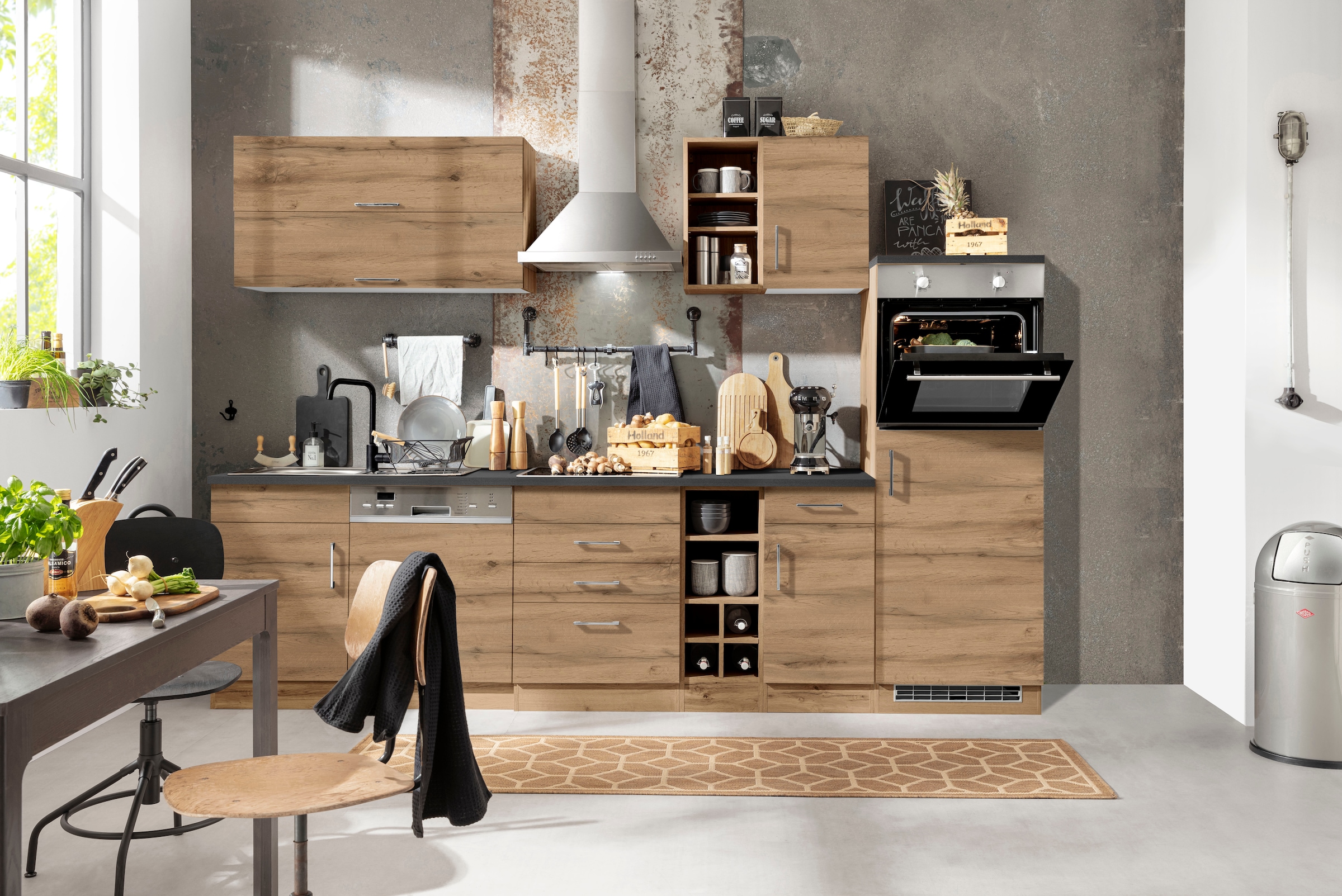 KOCHSTATION Küchenzeile »KS-Colmar« ohne E-Geräte, Breite 300 cm