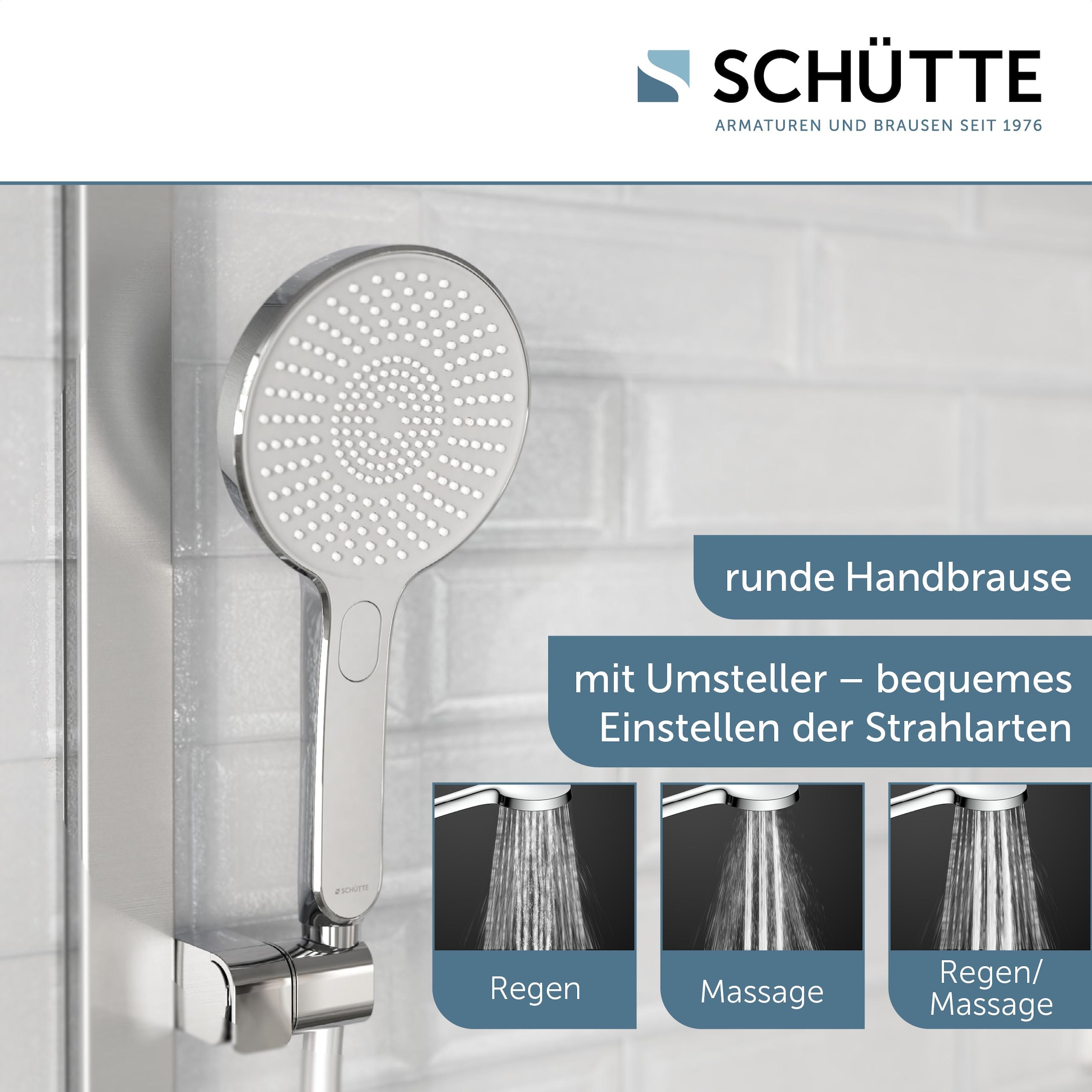 Schütte Stangenbrause-Set »KARIBIK«, (Komplett-Set, 4 tlg.), höhenverstellbar, mit Antikalk-Beschichtung, wassersparend