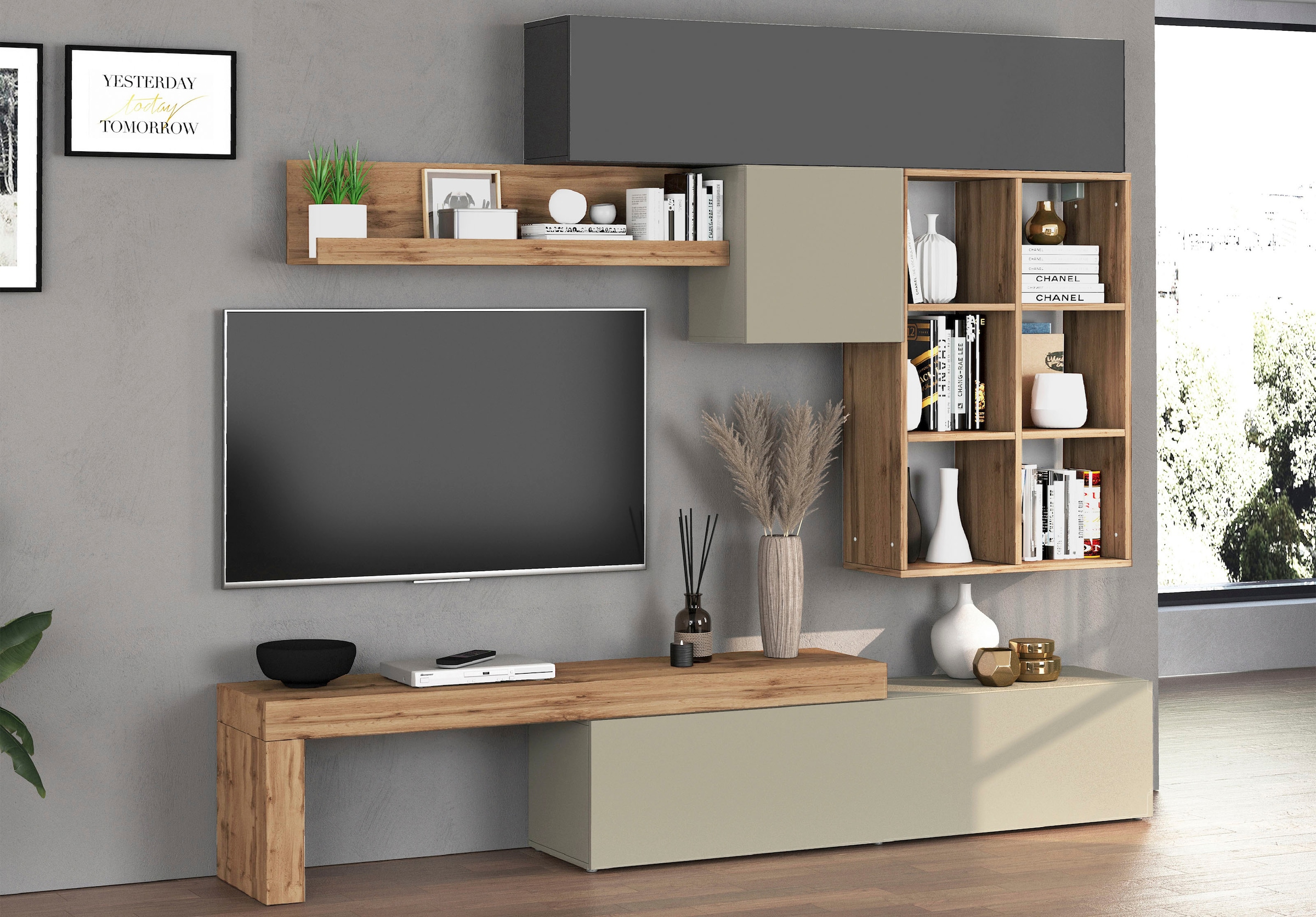 OTTO home Wohnwand »Chronos Wohnwand, Medienwand, 5-er set« 5 Stk. tlg.