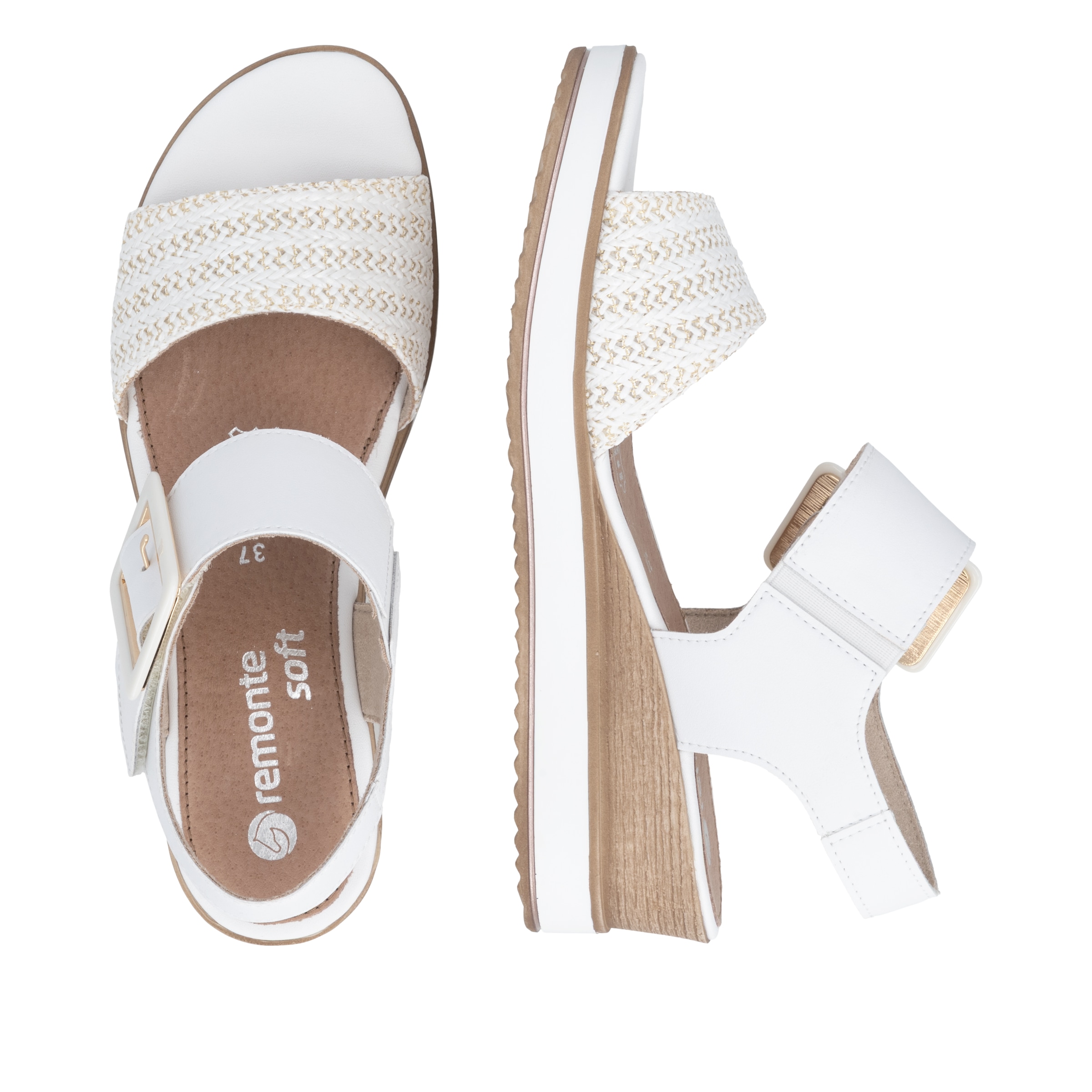Remonte Sandalette »ELLE-Collection«  Sommerschuh, Sandale, Bequemschuh mit Klett unter der Zierschnalle
