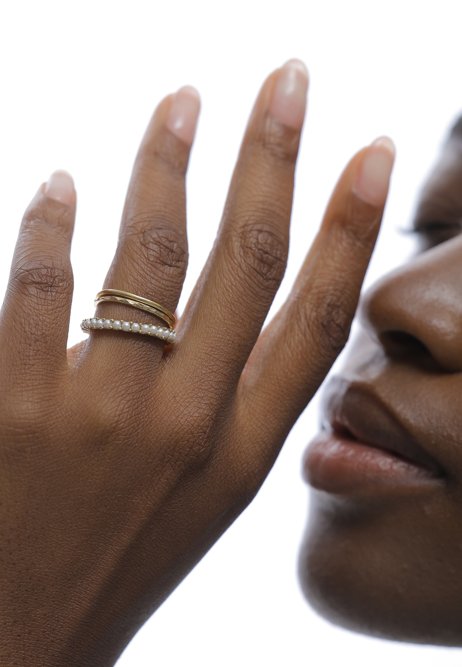 Elli Ring-Set »Ring Stapelring Perlen 3er Set 925 Silber«