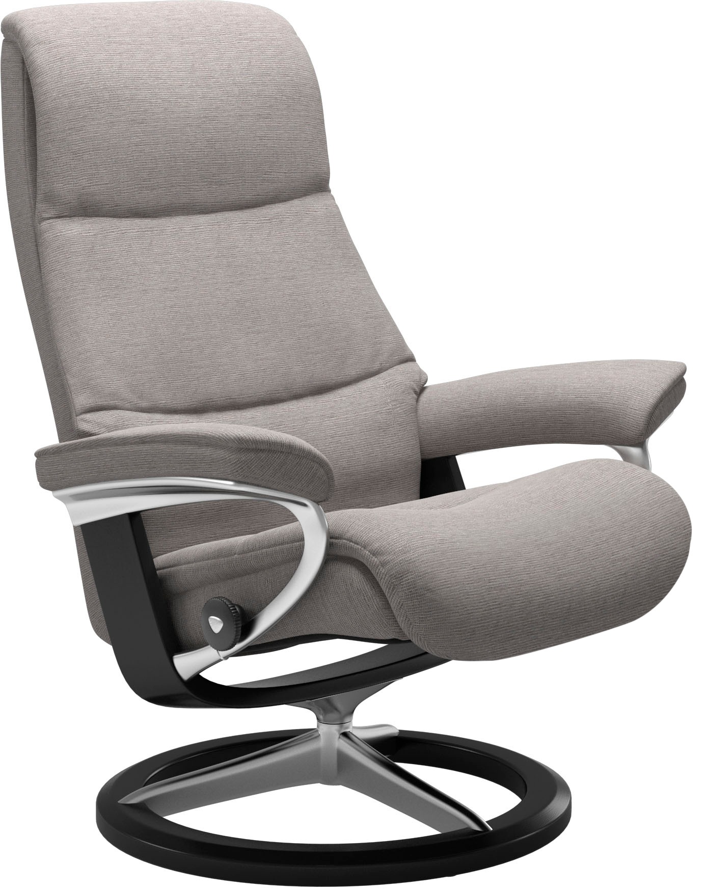 Stressless® Relaxsessel »View«, (Set, Relaxsessel mit Hocker), mit Signature Base, Größe M,Gestell Schwarz
