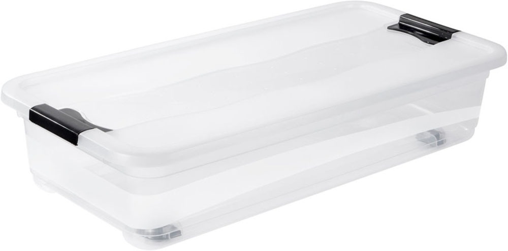 keeeper Aufbewahrungsbox »Konrad, Box mit Rollen, 2er Set, 33 L, 79,5 x 39,5 x 18 cm« durch Clips verschließbar, Griffe und Rollen am Boden