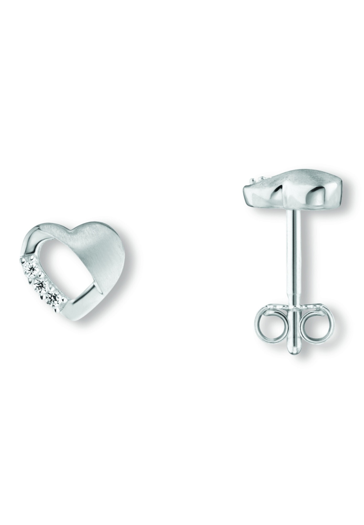 ONE ELEMENT Paar Ohrstecker »Zirkonia Herz Ohrringe   Ohrstecker aus 925 Silber«
