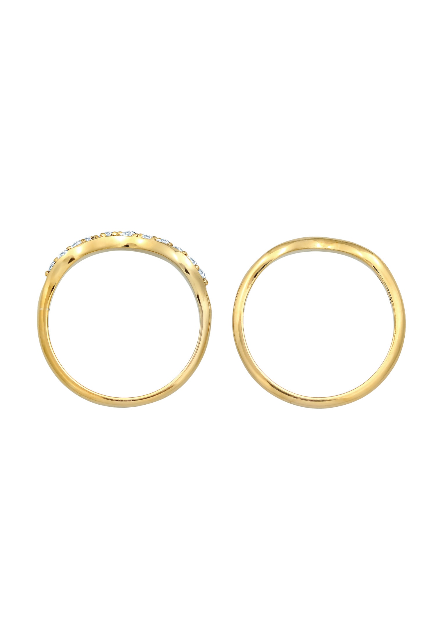 Elli Ring-Set »Ring Stapelringe Swing (2-tlg.) 925 Silber, mit Kristallen von Swarovski®«