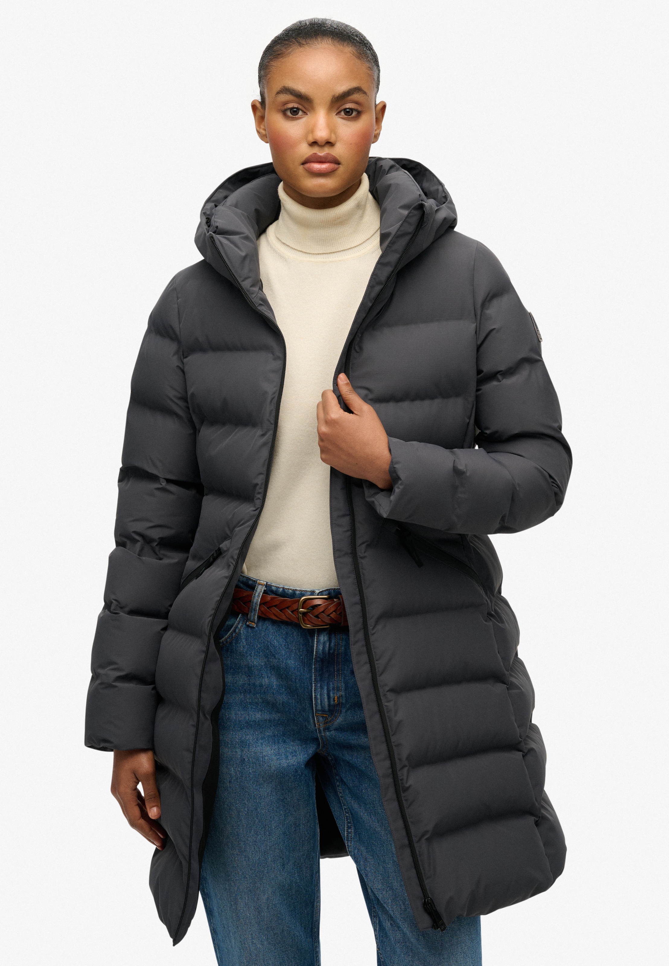 Superdry Steppjacke »CITY MID PADDED JACKET« mit Kapuze Kunstfaser, relaxed fit
