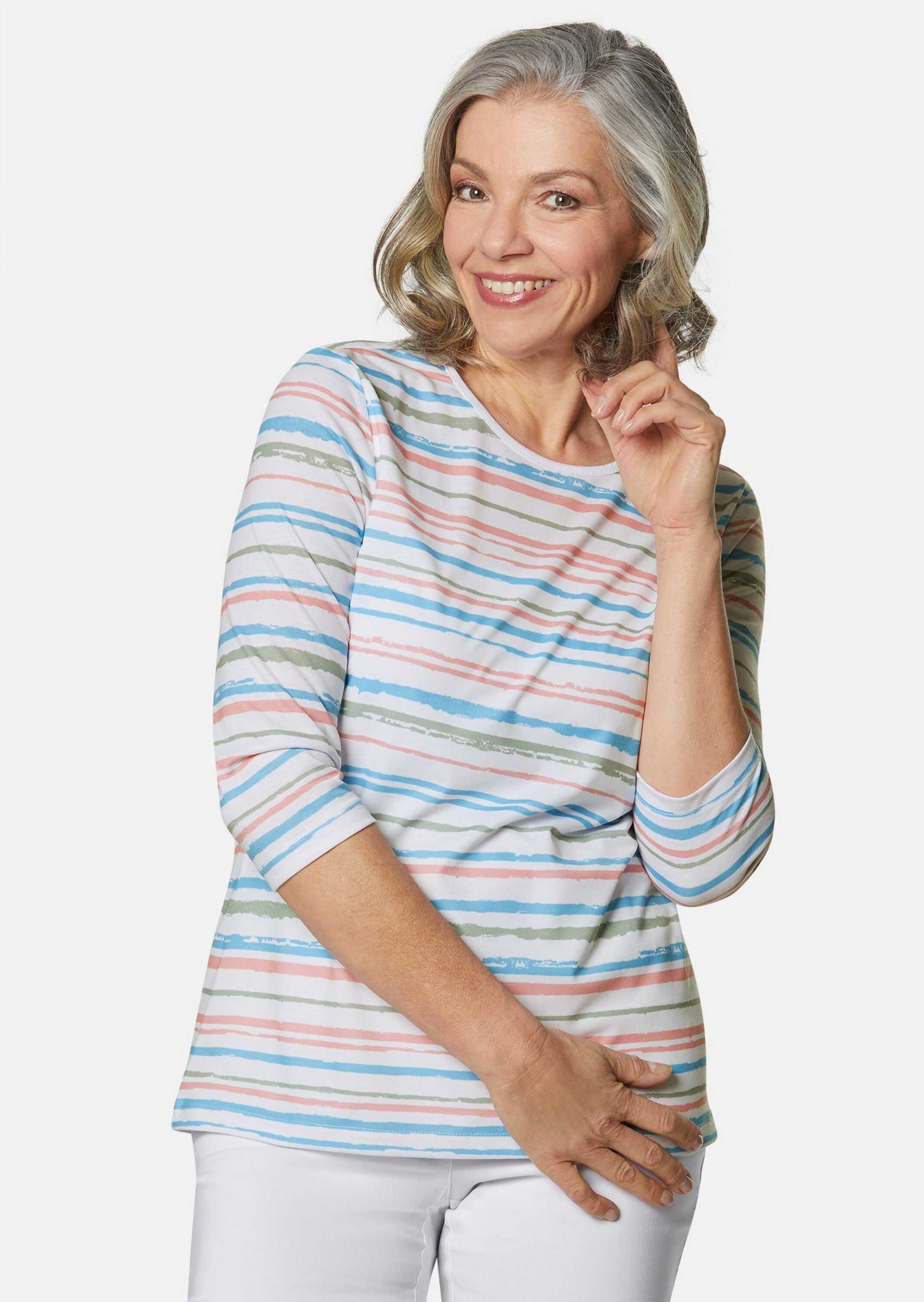 GOLDNER 3/4-Arm-Shirt »Pflegeleichtes Shirt in Ringeloptik«