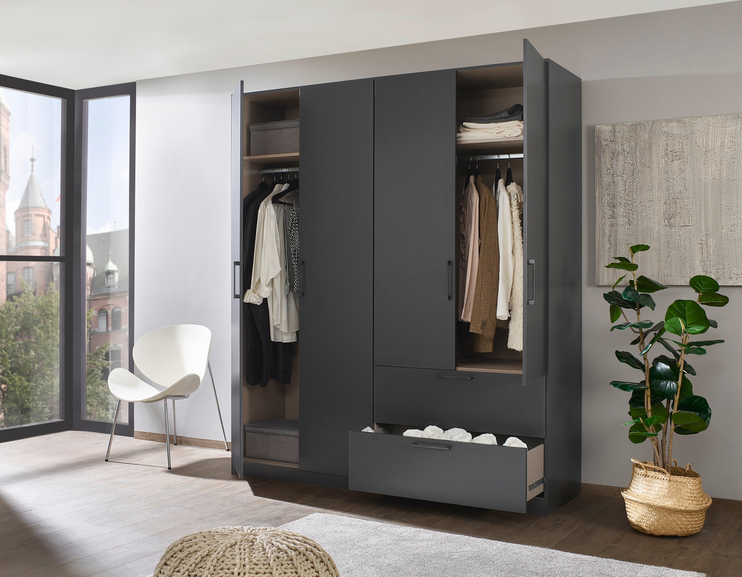 INOSIGN BY RAUCH Schlafzimmer-Set »Komplettschlafzimmer Schlafzimmer Challenger (Set 4-teilig)«, Schrank 2 Breiten, Bett 3 Breiten, 2 Nachttische MADE IN GERMANY