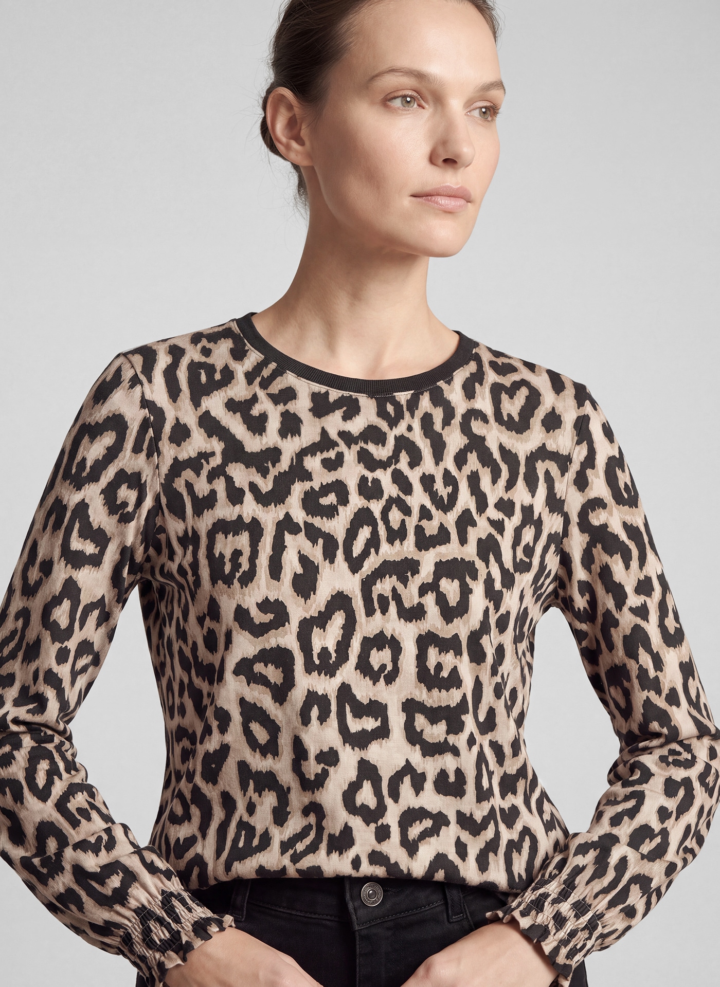 Rabe Langarmshirt mit Leo-Print