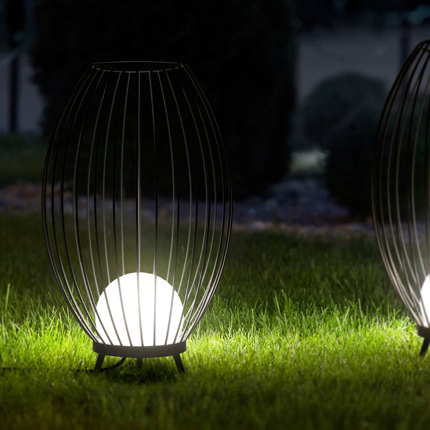 Paco Home Stehlampe »AUZZURRA«, Leuchtmittel E27 | ohne Leuchtmittel, Outdoorleuchte Außenleuchte E27 Vintage Aluminium IP54 Terrasse Korb