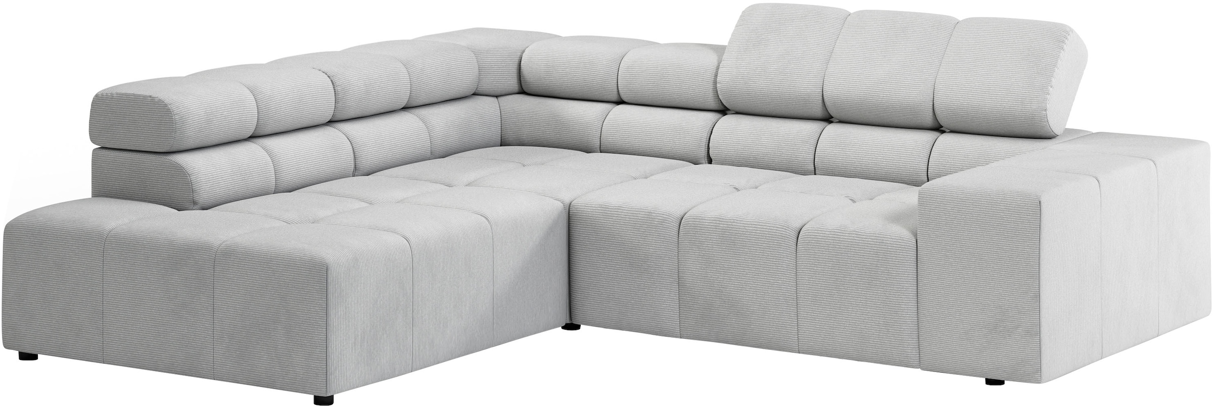 INOSIGN Ecksofa »Ancona, incl. Kopfteilverstellung + 3 Zierkissen, L-Form, Breite 249cm«, wahlweise motorische Sitztiefenverstellung, B/T(H: 249/215/70 cm