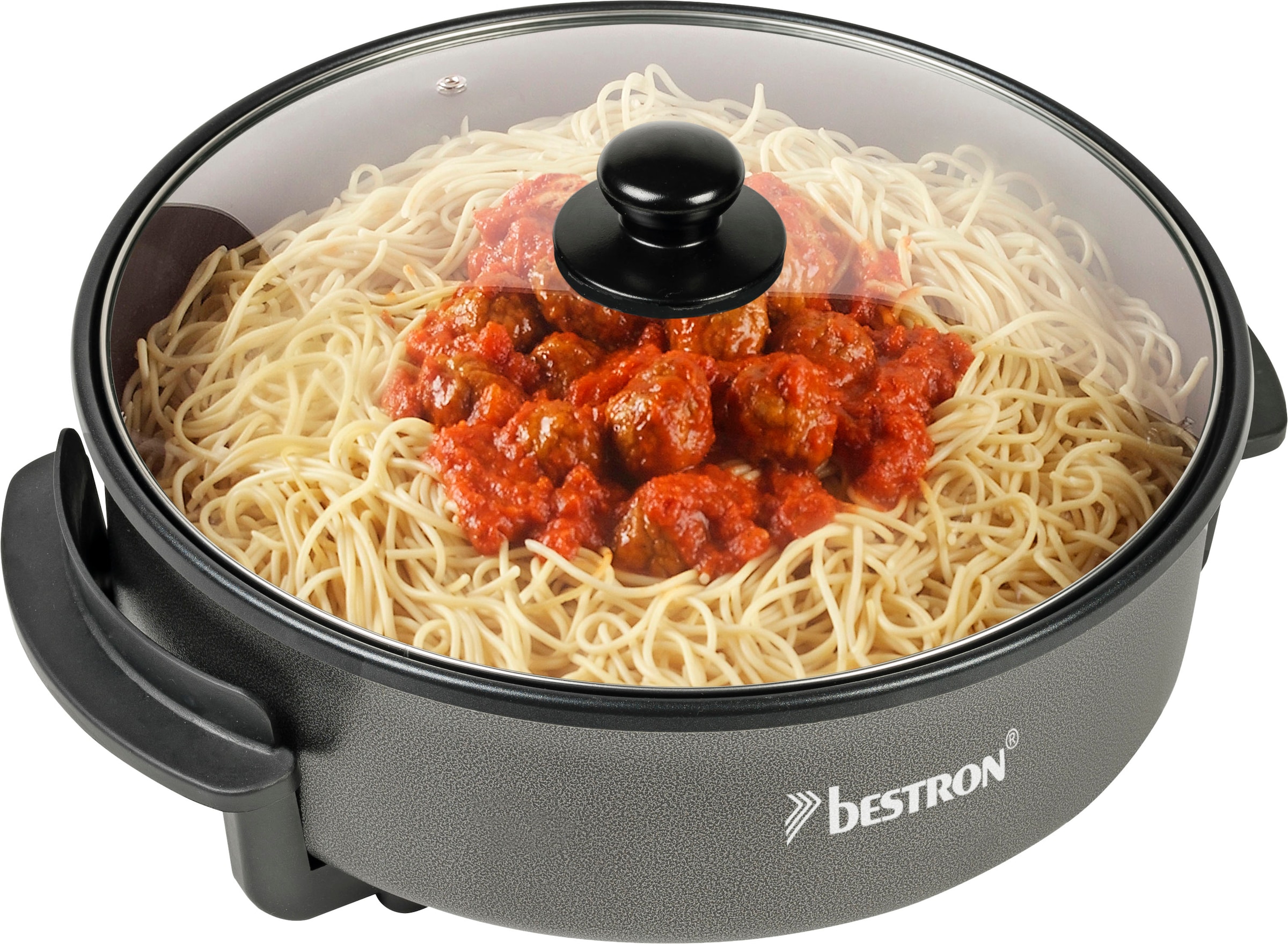 bestron Elektrische Partypfanne »AHP1500Z Snackpfanne«, 1500 W, mit Antihaftbeschichtung, Schwarz