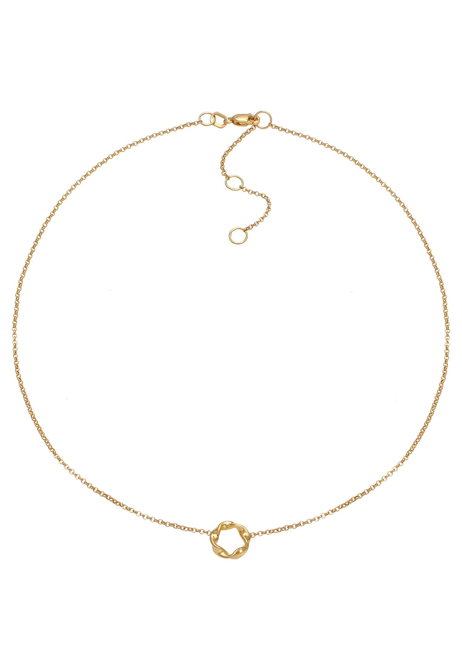Elli Premium Choker »Halskette Choker Kreis Design Twisted 375 Gelbgold«